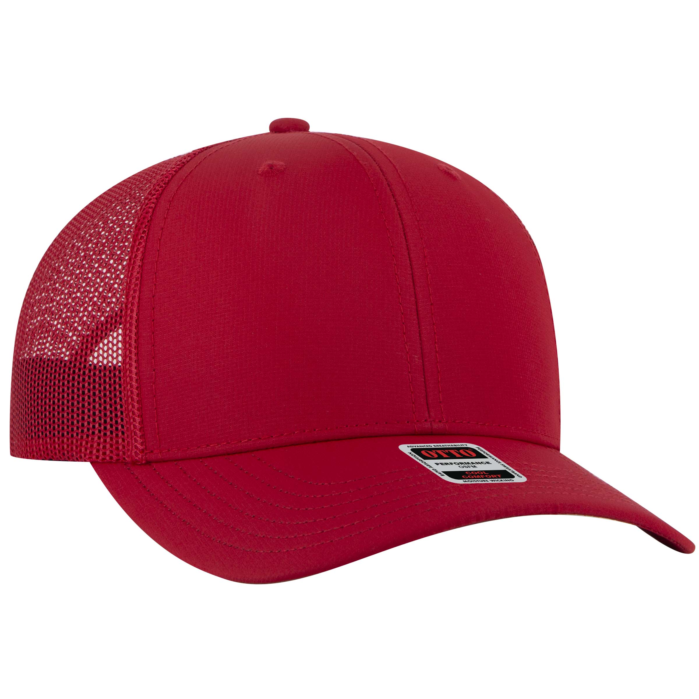 112-3 OTTO Cap 6 Panel Mid Profile Mesh Back Trucker Hat