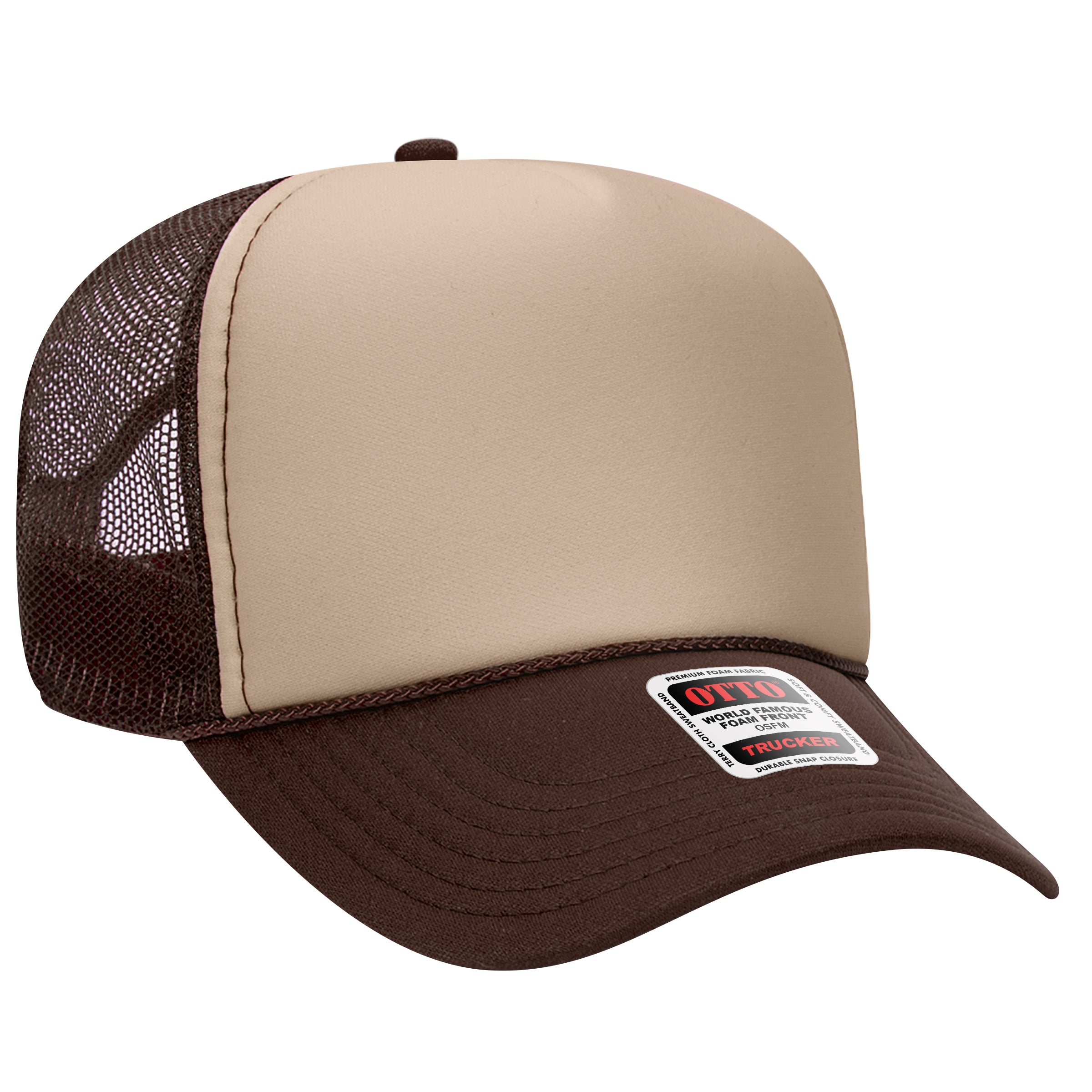 32-467 OTTO CAP 5 Panel Mid Profile Mesh Back Trucker Hat