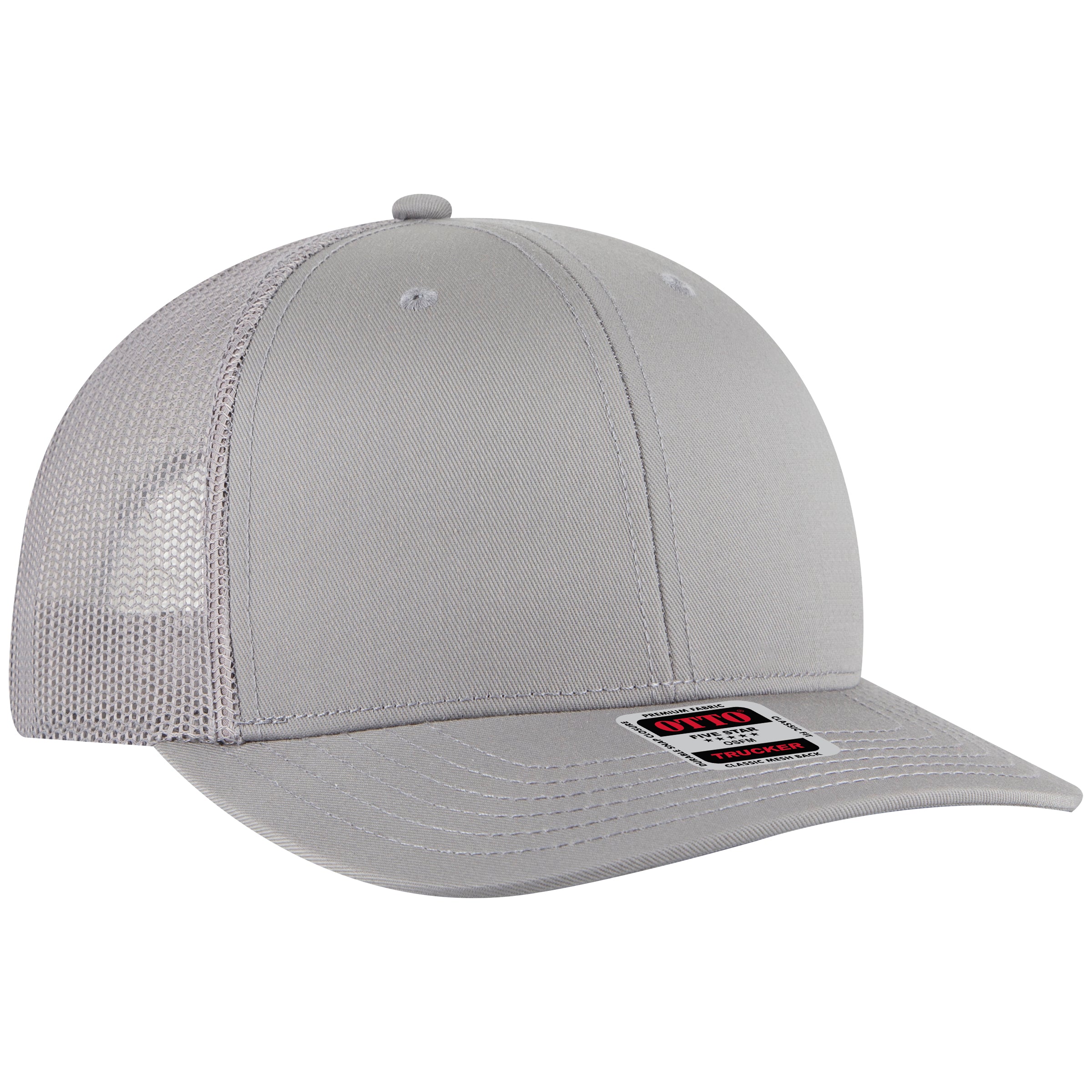 112-1 OTTO Cap 6 Panel Mid Profile Mesh Back Trucker Hat