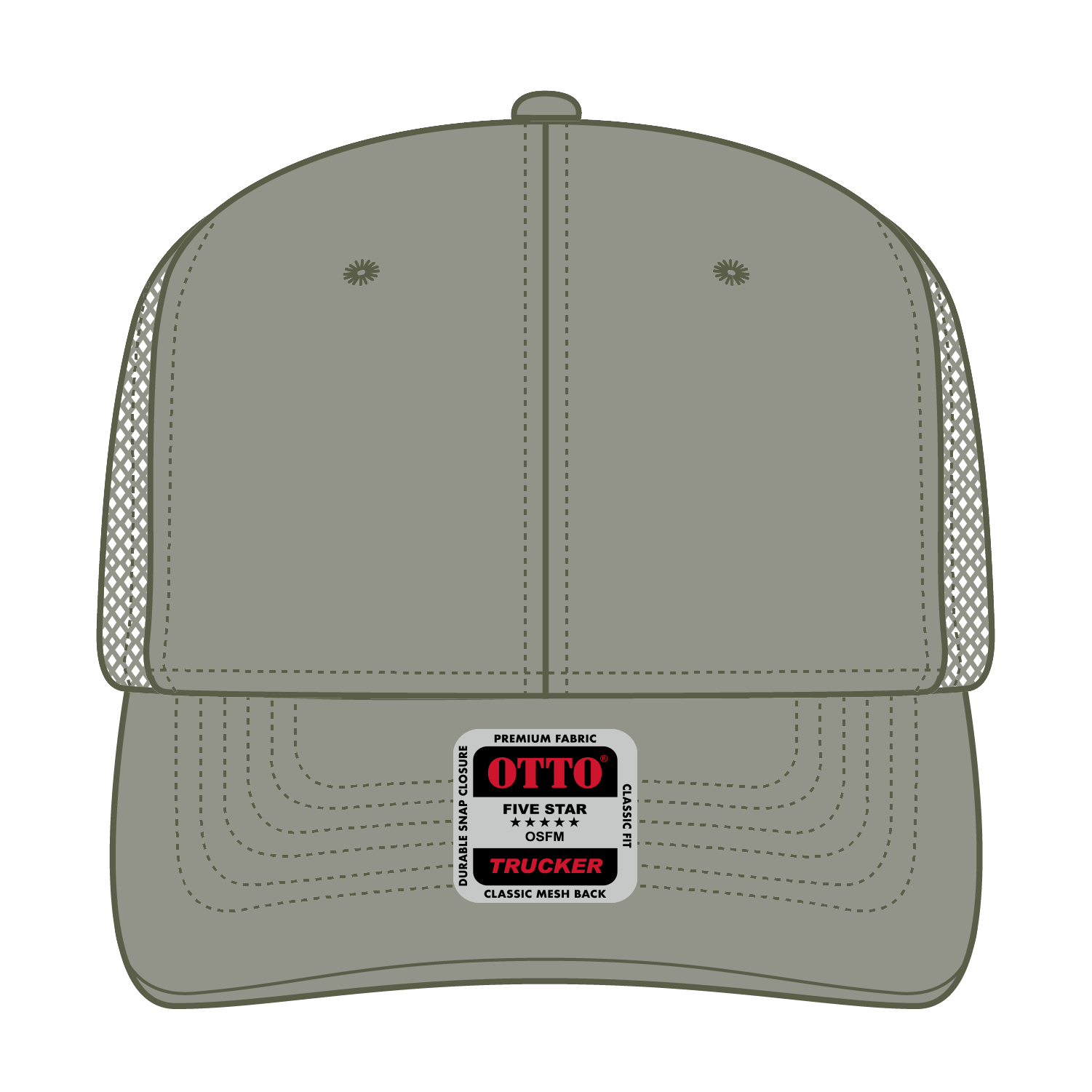 112-1 OTTO Cap 6 Panel Mid Profile Mesh Back Trucker Hat