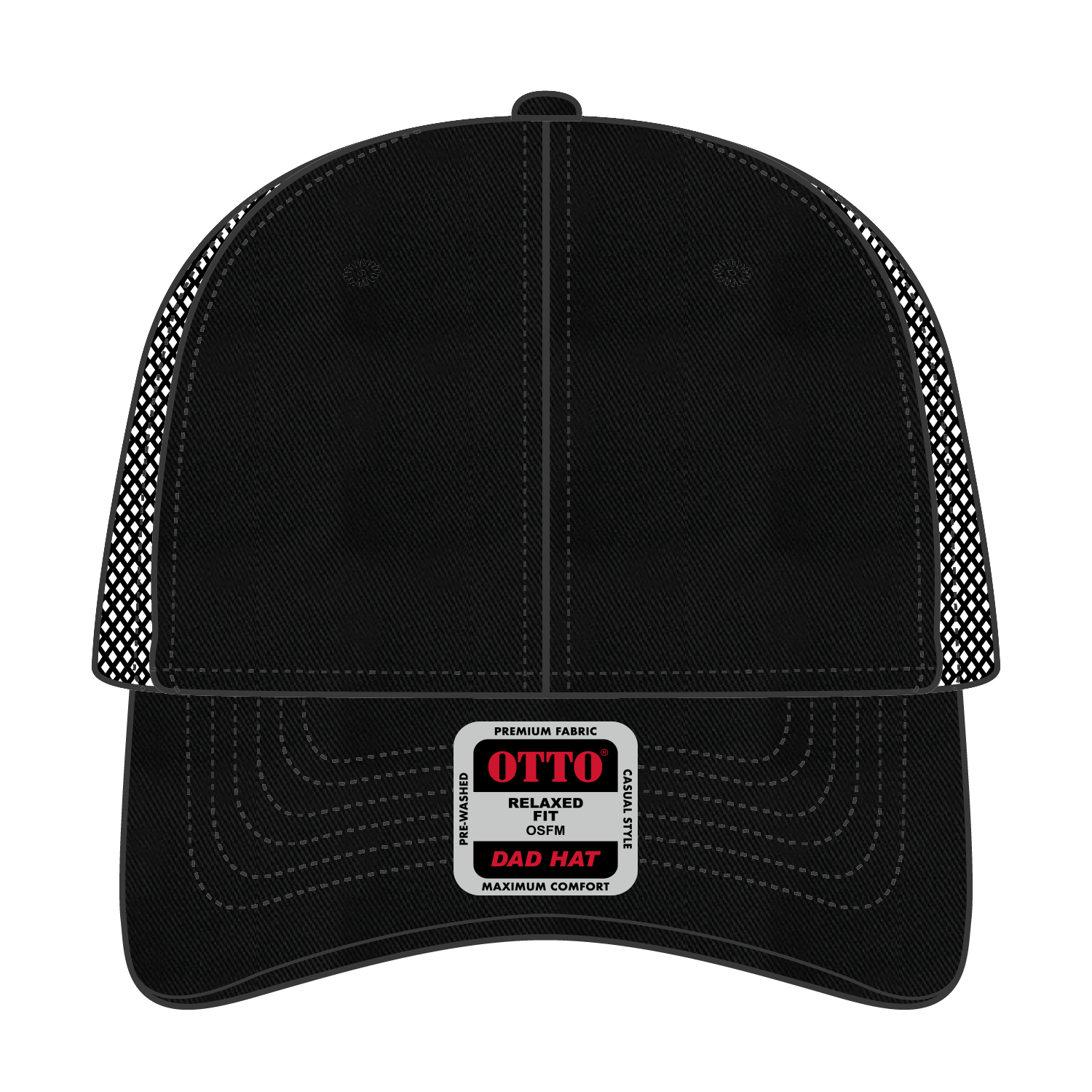121-858 OTTO CAP 6 Panel Low Profile Mesh Back Trucker Dad Hat