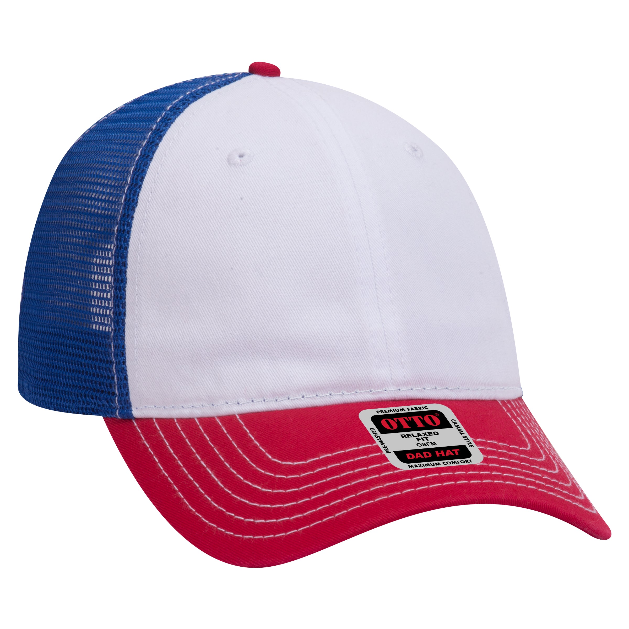 121-858 OTTO CAP 6 Panel Low Profile Mesh Back Trucker Dad Hat