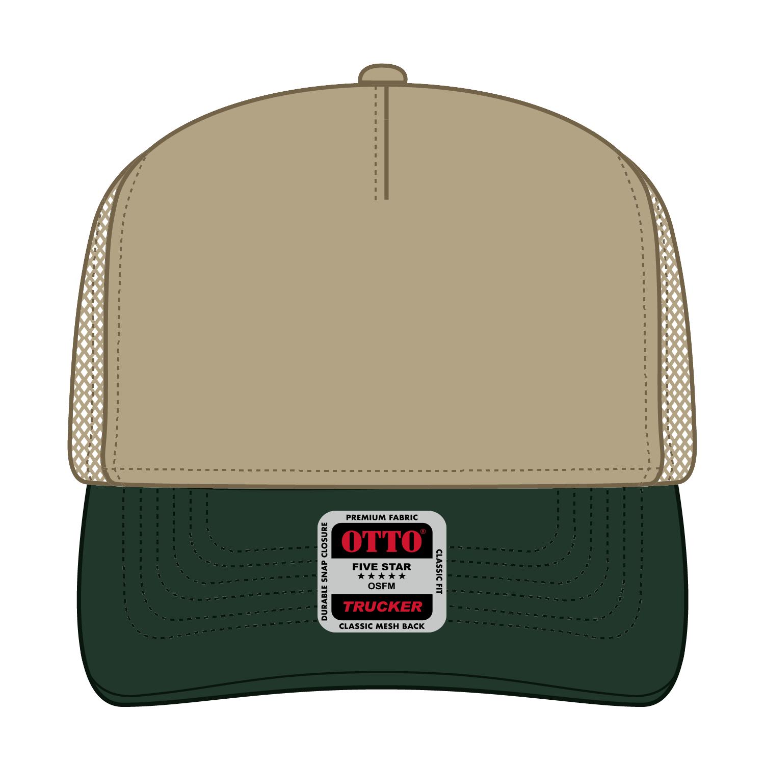 32-285 OTTO CAP 5 Panel Mid Profile Mesh Back Trucker Hat