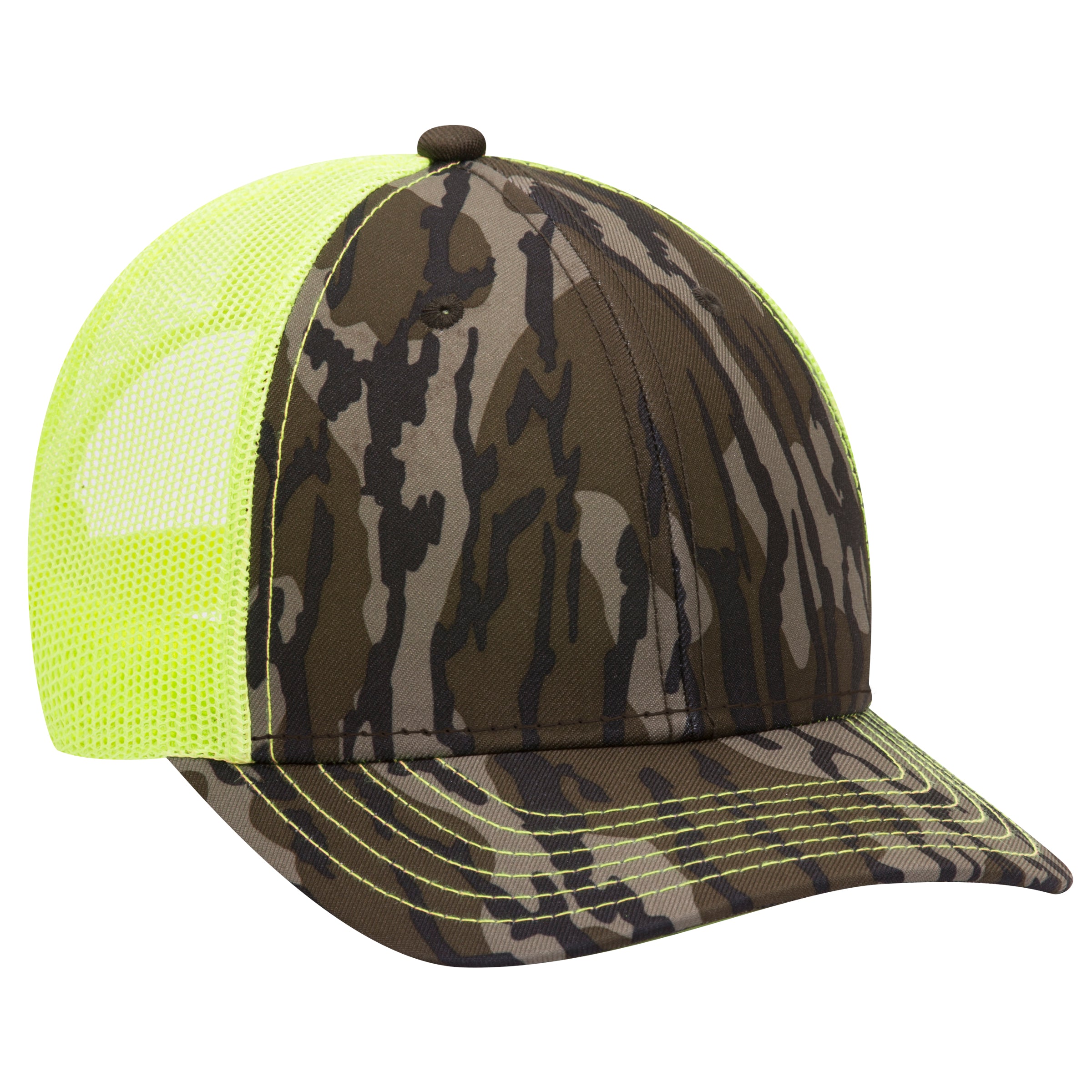 171-1293 OTTO CAP Mossy Oak Camouflage Superior Polyester Twill 6 Panel Low Profile Mesh Back Baseball Cap