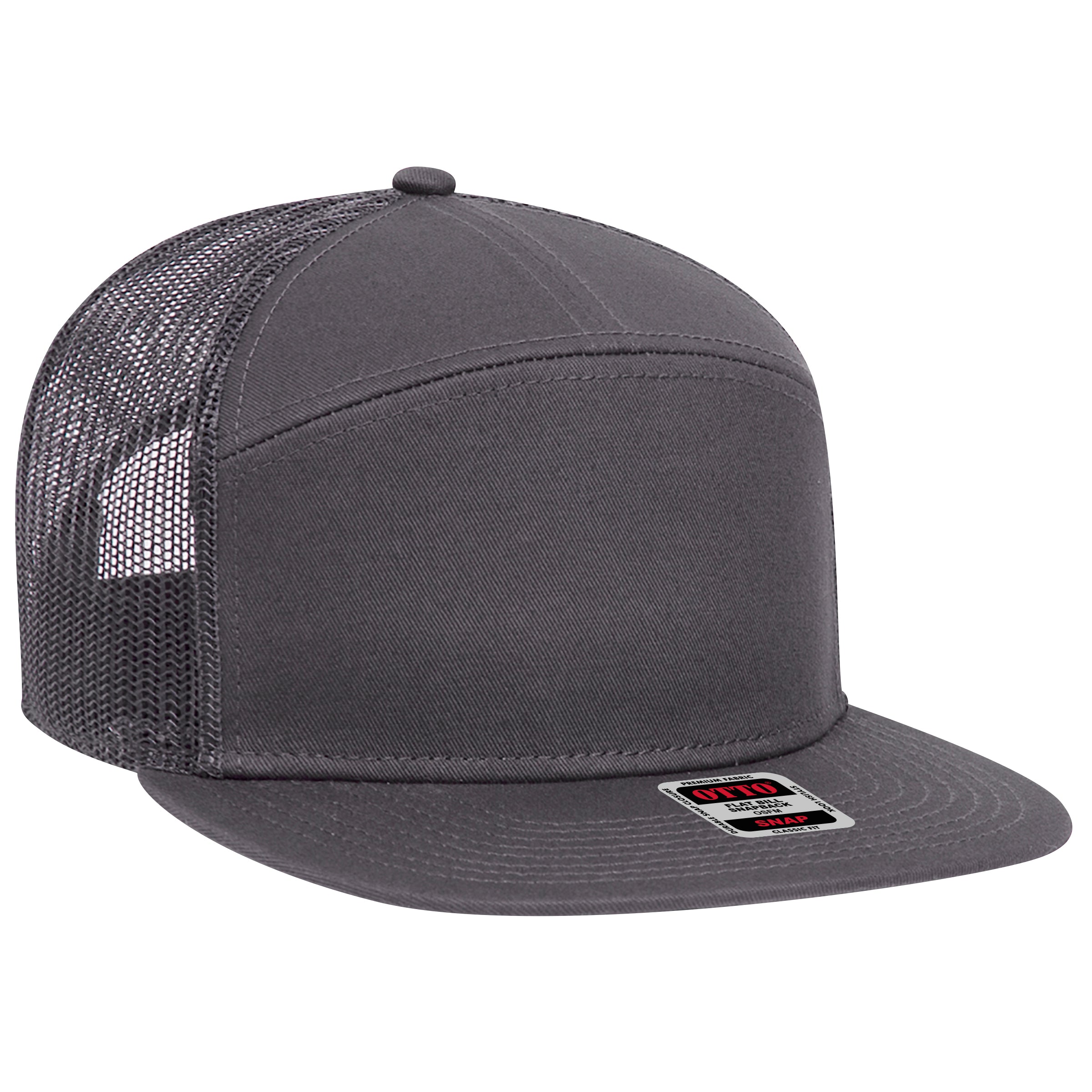 172-1298 OTTO CAP "OTTO SNAP" 7 Panel Mesh Back Trucker Snapback Hat