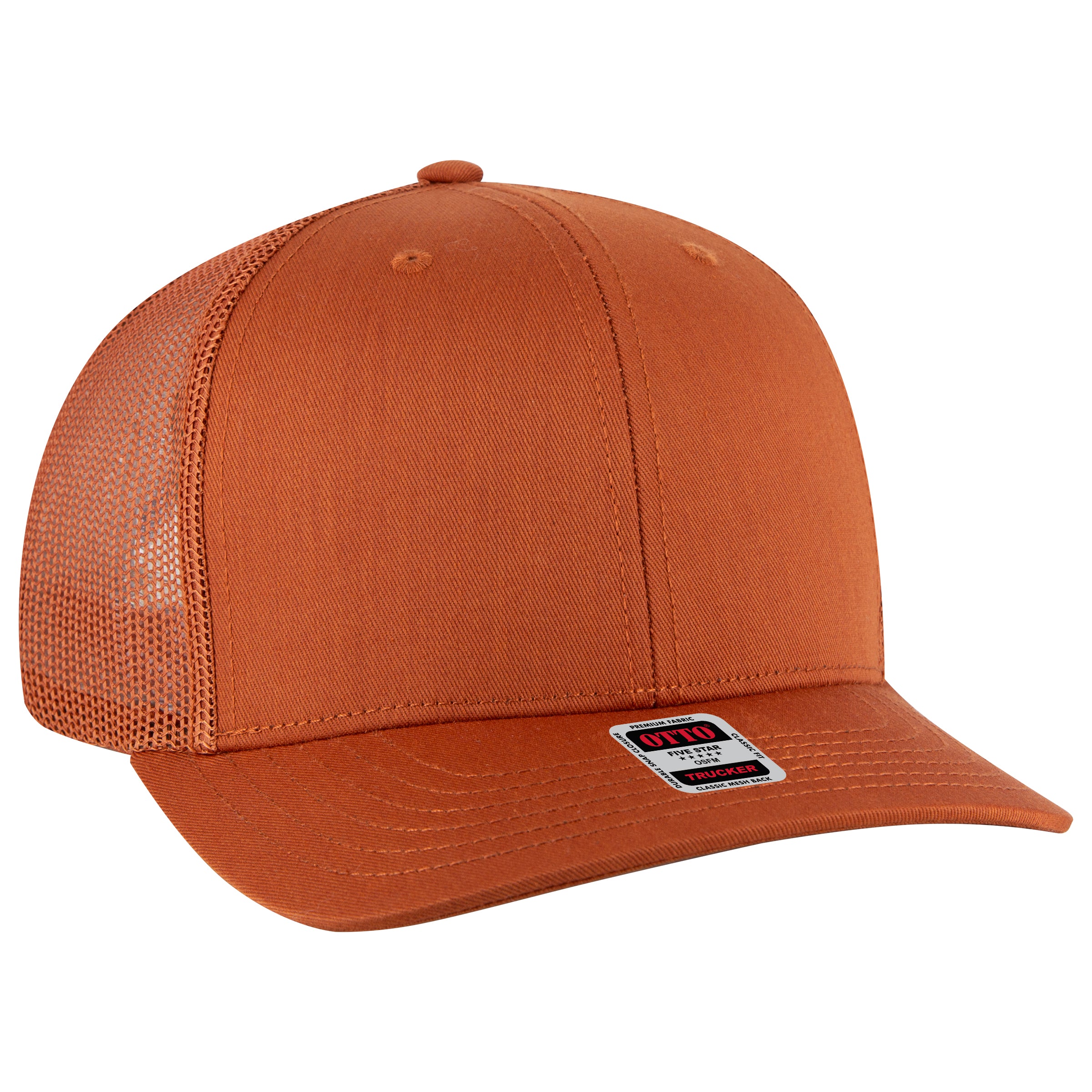 112-1 OTTO Cap 6 Panel Mid Profile Mesh Back Trucker Hat