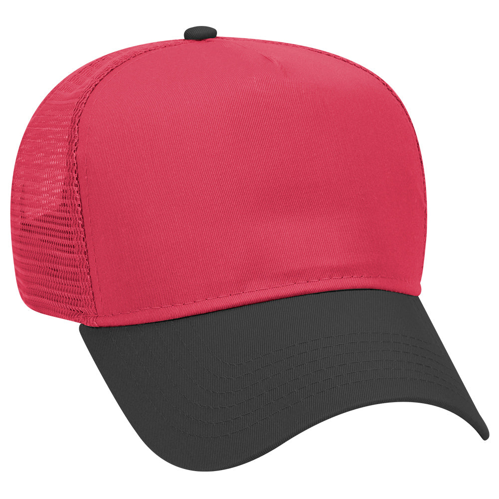 32-285 OTTO CAP 5 Panel Mid Profile Mesh Back Trucker Hat