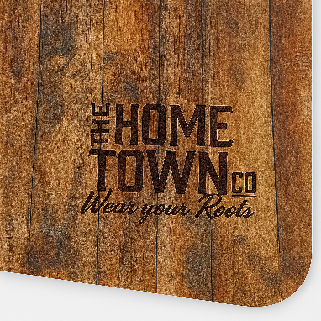 Dark Wood Grain UV Printed Leatherette by Hometown Co., rich texture detail.