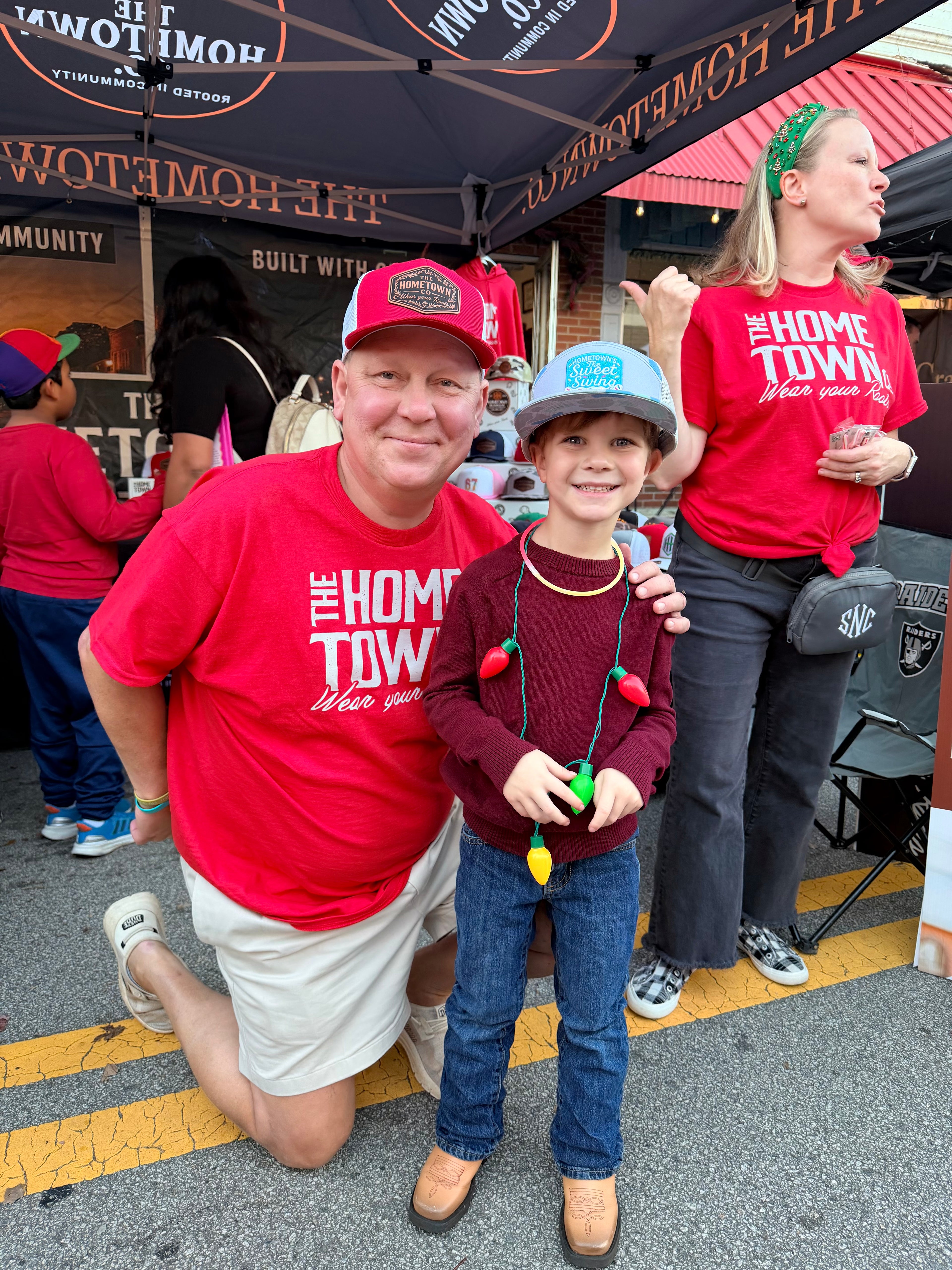 Gray Blue Camo Snapback Hat, Hometown's Sweet Swing, on a white background.
