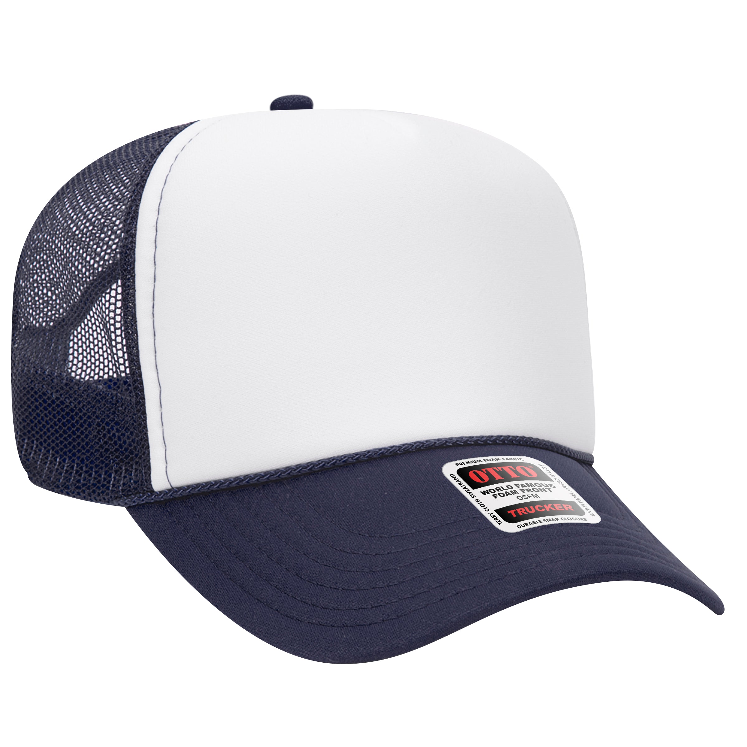 32-467 OTTO CAP 5 Panel Mid Profile Mesh Back Trucker Hat