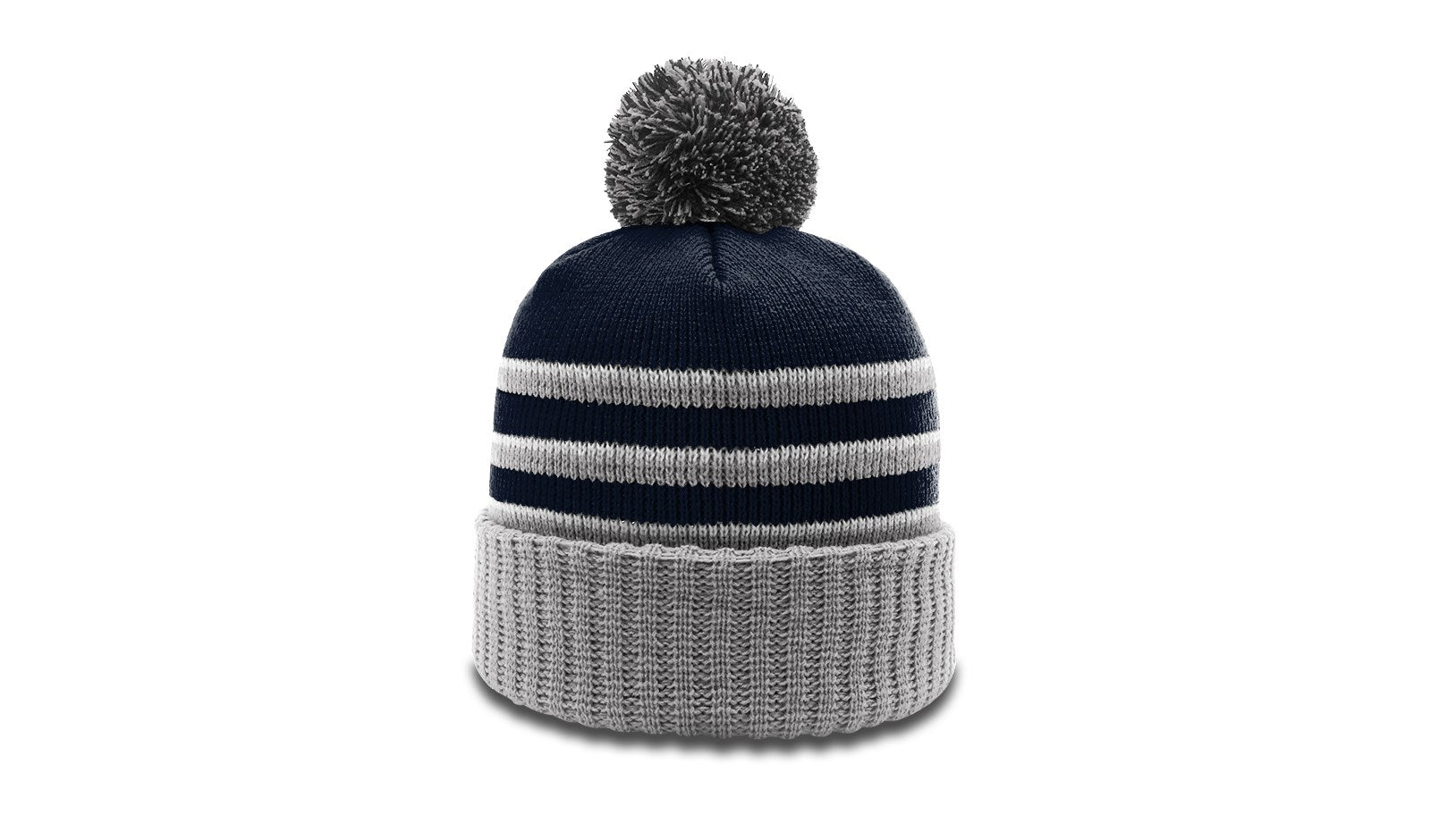 Richardson 134 Striped Beanie with Cuff &amp; Pom