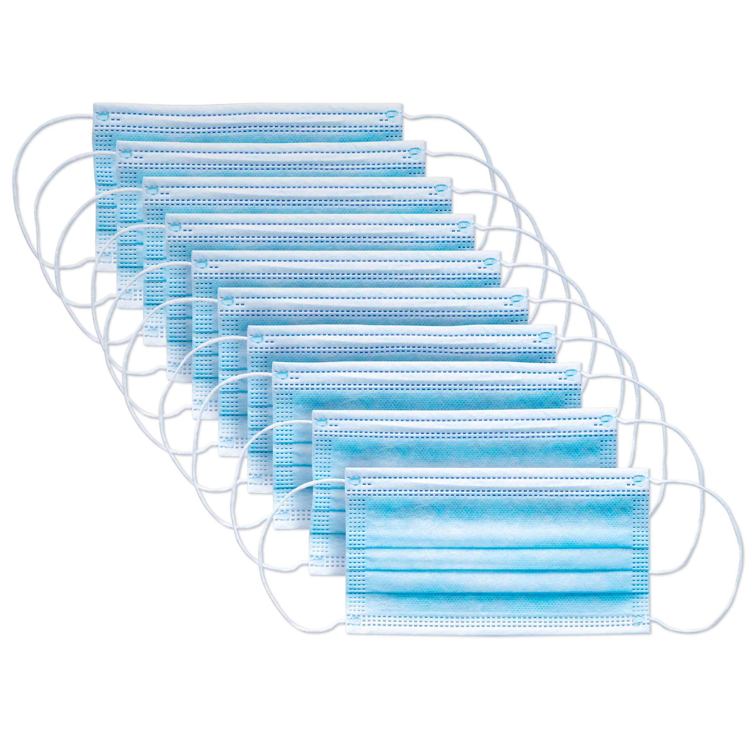 174-1332 OTTO CAP 3-Ply Disposable Earloop Face Masks  10pc Travel Packs (100 Pieces / Box)