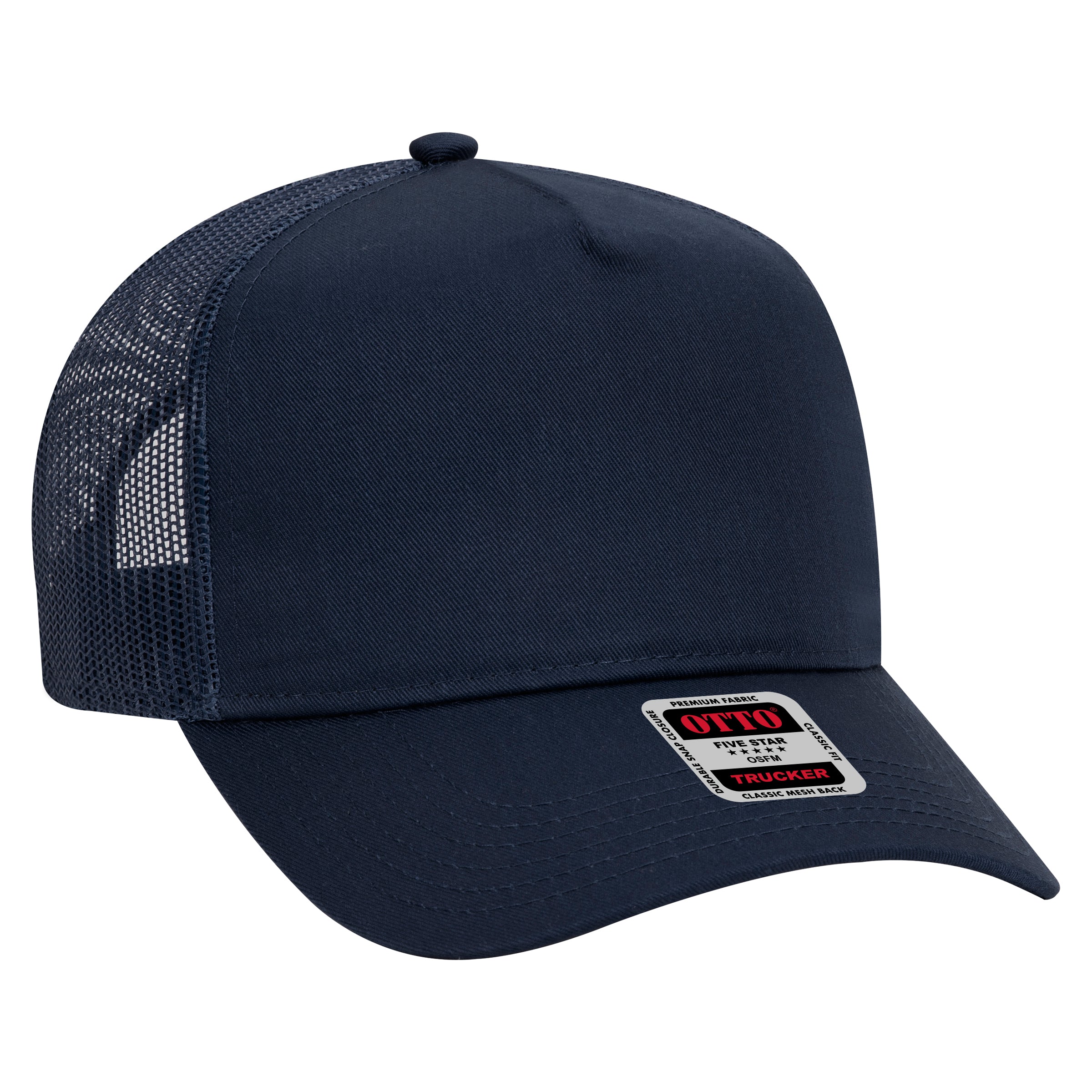 32-285 OTTO CAP 5 Panel Mid Profile Mesh Back Trucker Hat