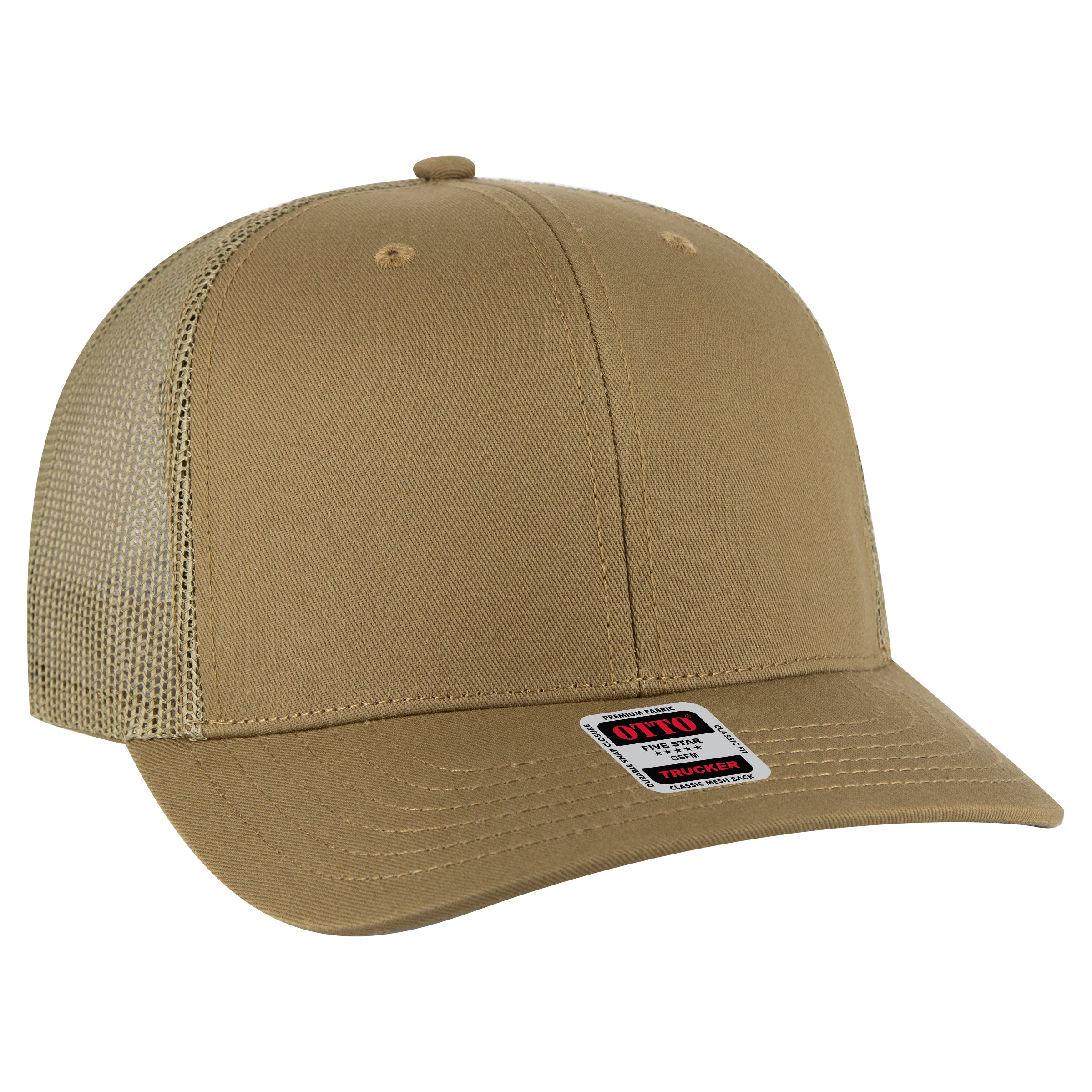 112-1 OTTO Cap 6 Panel Mid Profile Mesh Back Trucker Hat
