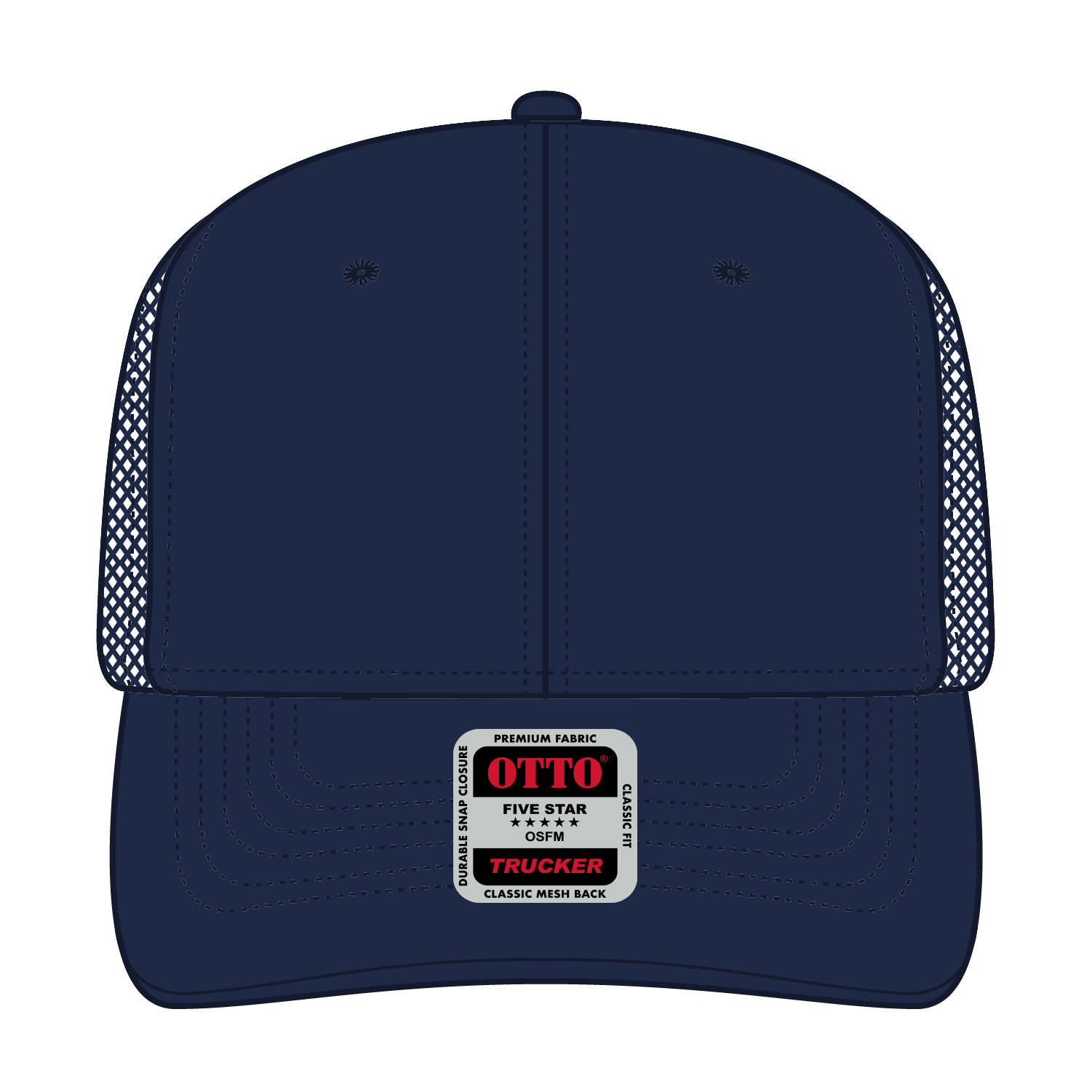 112-1 OTTO Cap 6 Panel Mid Profile Mesh Back Trucker Hat