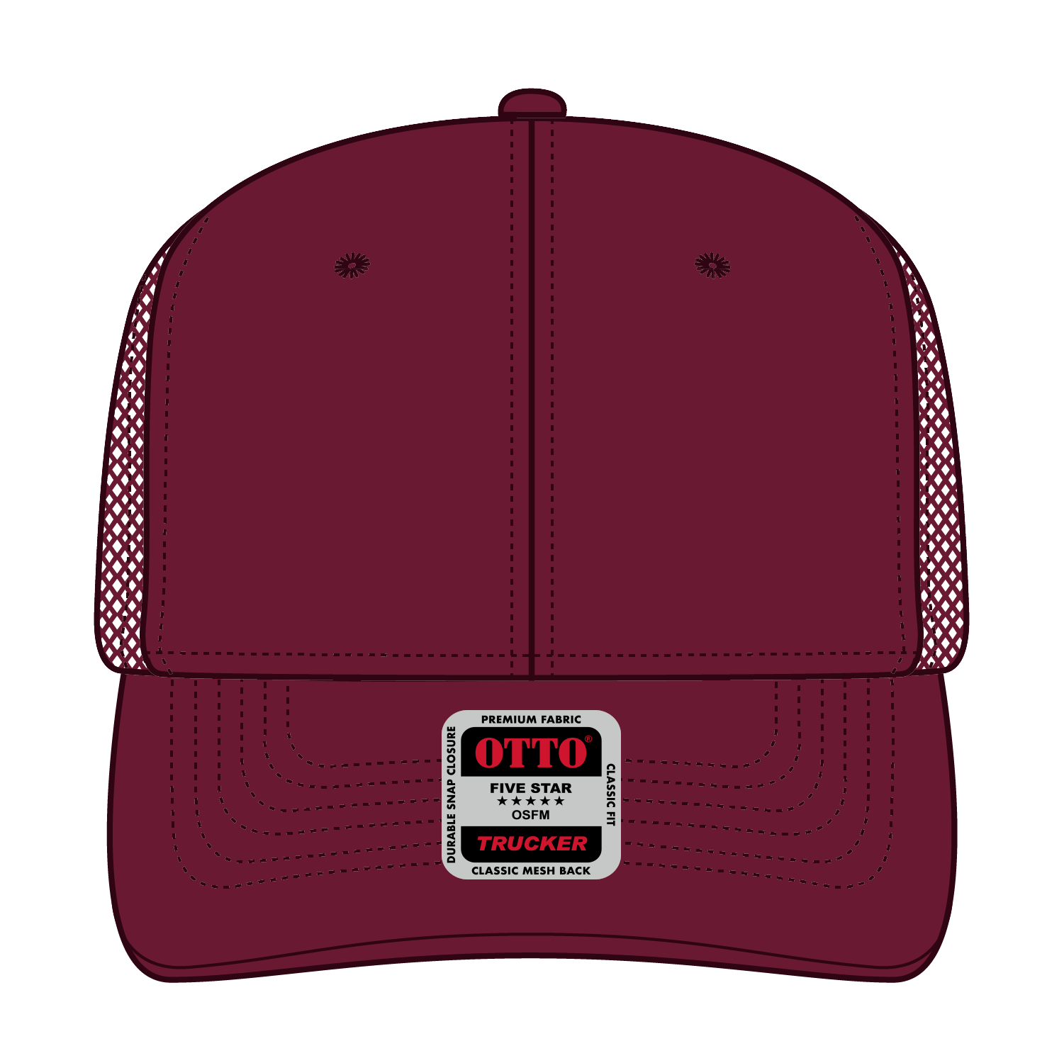 112-1 OTTO Cap 6 Panel Mid Profile Mesh Back Trucker Hat
