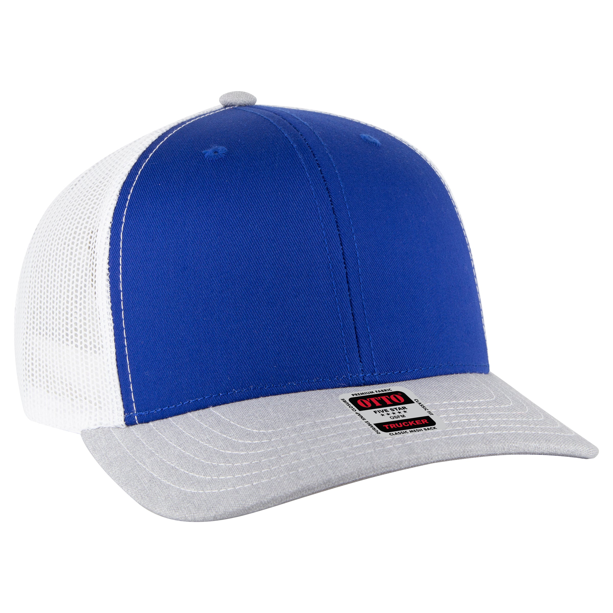 112-1 OTTO Cap 6 Panel Mid Profile Mesh Back Trucker Hat