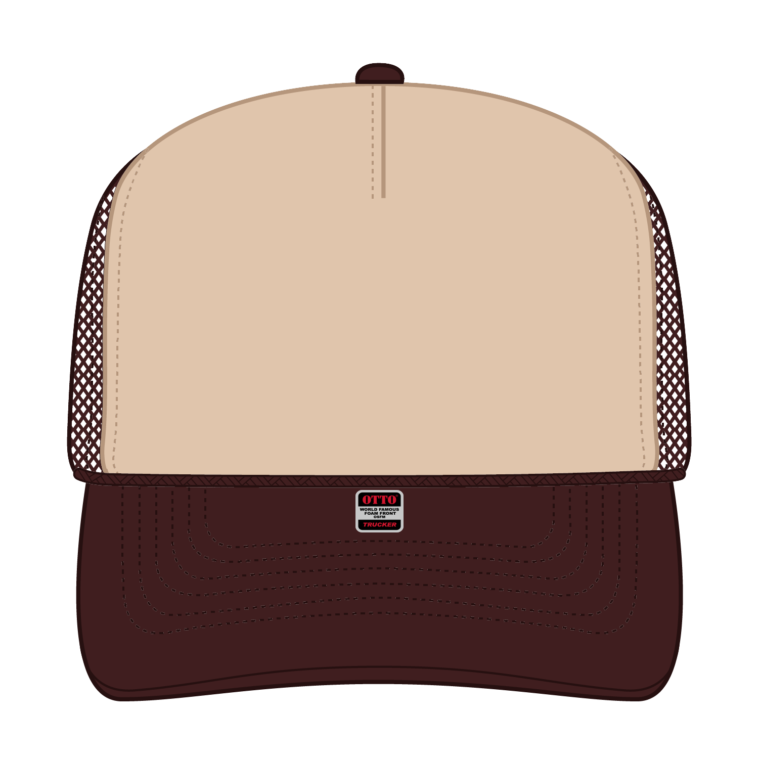 32-467 OTTO CAP 5 Panel Mid Profile Mesh Back Trucker Hat