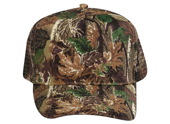 47-049 OTTO CAP Camouflage 5 Panel Mid Crown Mesh Back Trucker Hat
