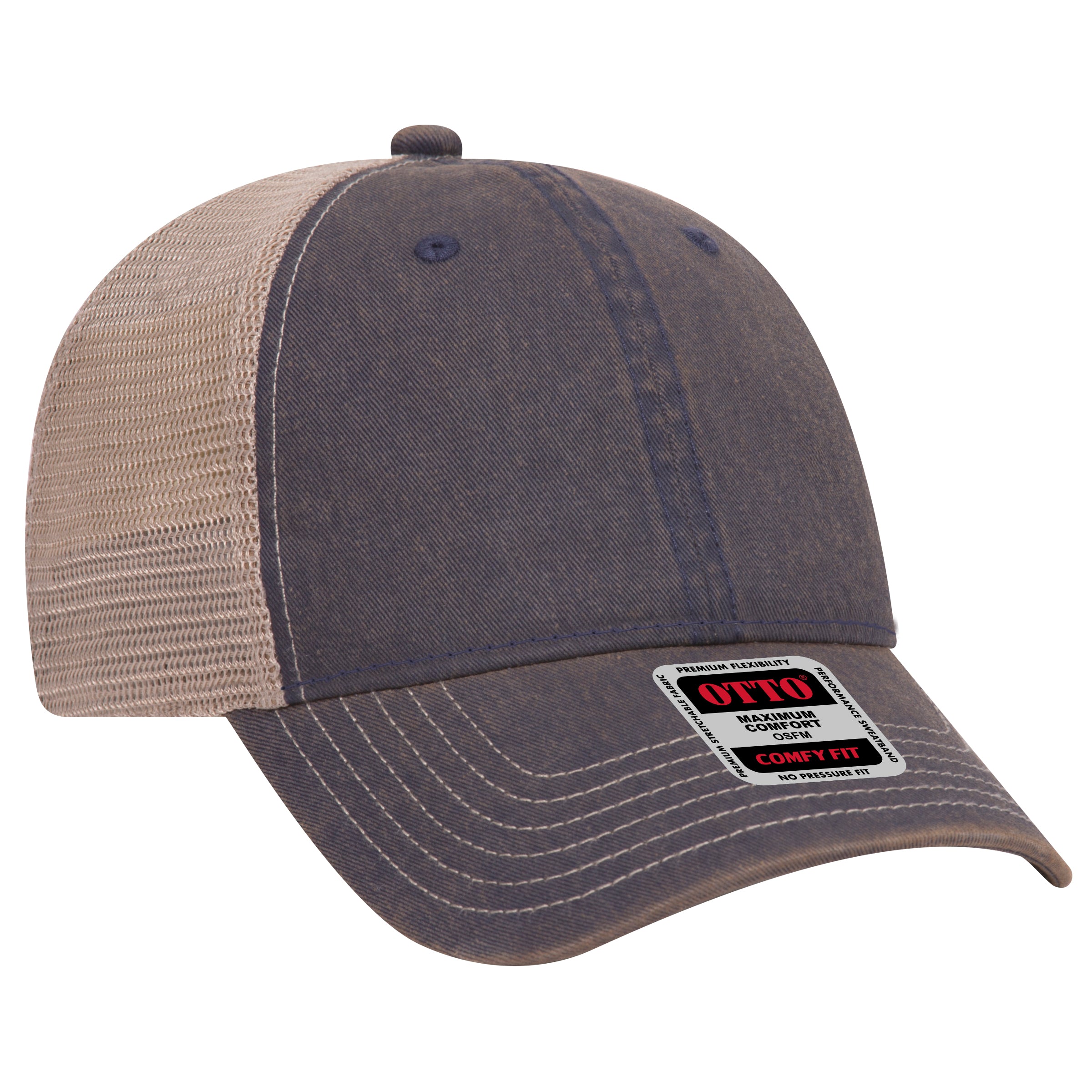 121-1297 OTTO CAP 6 Panel Low Profile Soft Polyester Mesh Back Baseball Cap