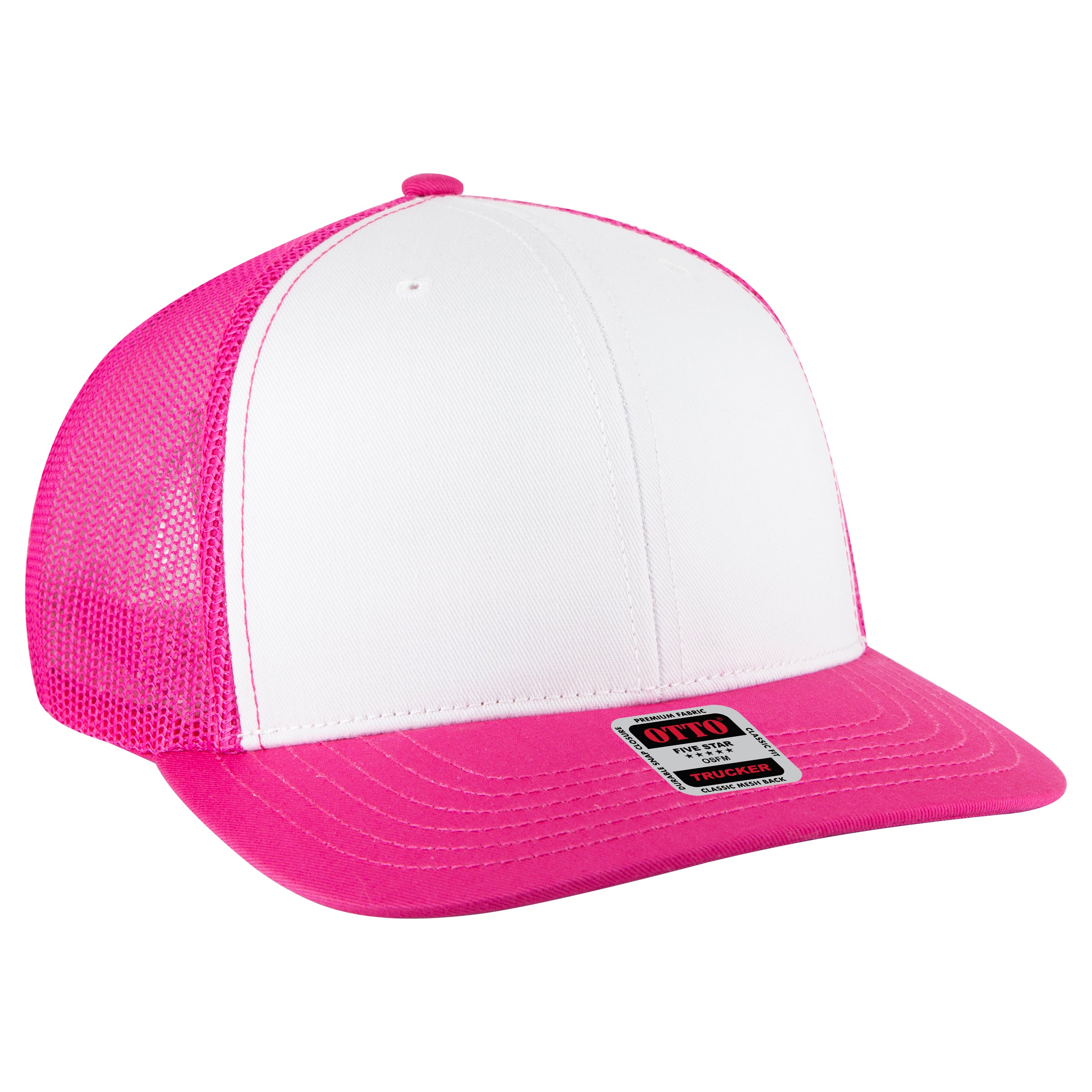 112-1 OTTO Cap 6 Panel Mid Profile Mesh Back Trucker Hat