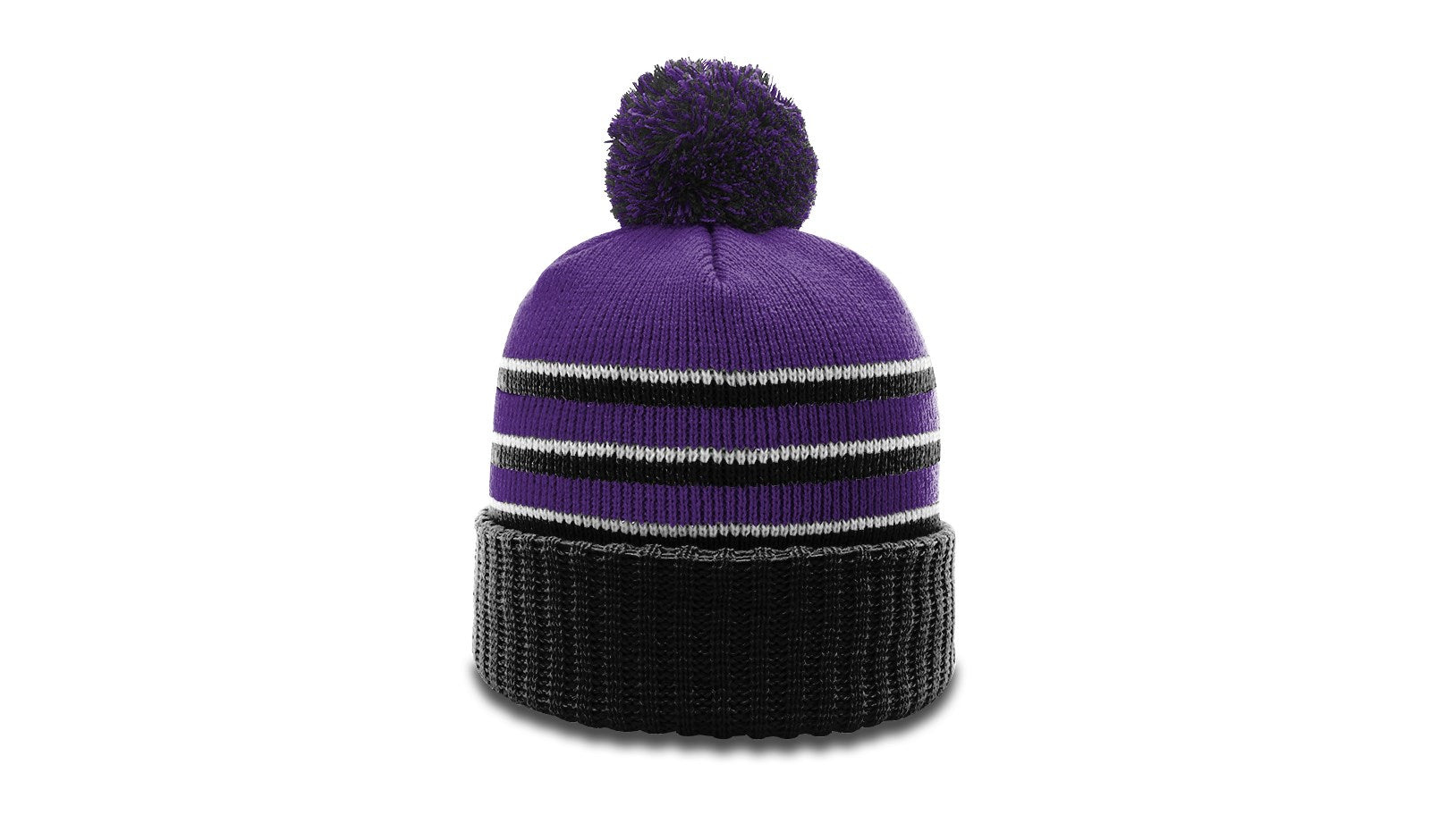 Richardson 134 Striped Beanie with Cuff &amp; Pom
