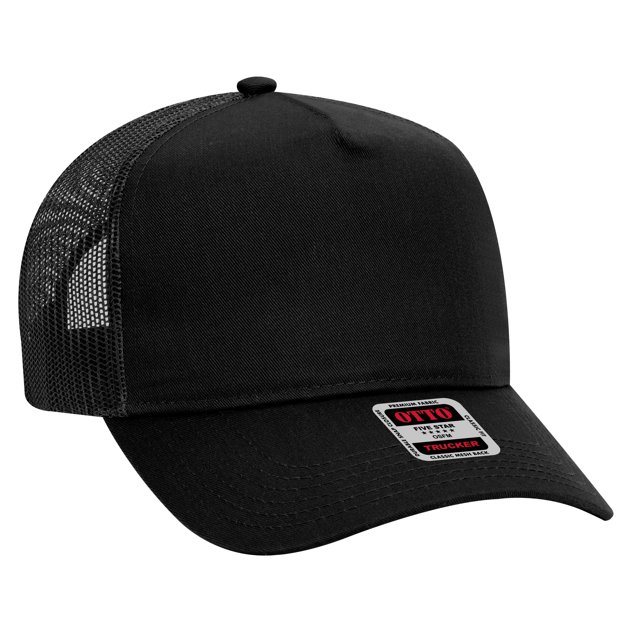 32-285 OTTO CAP 5 Panel Mid Profile Mesh Back Trucker Hat