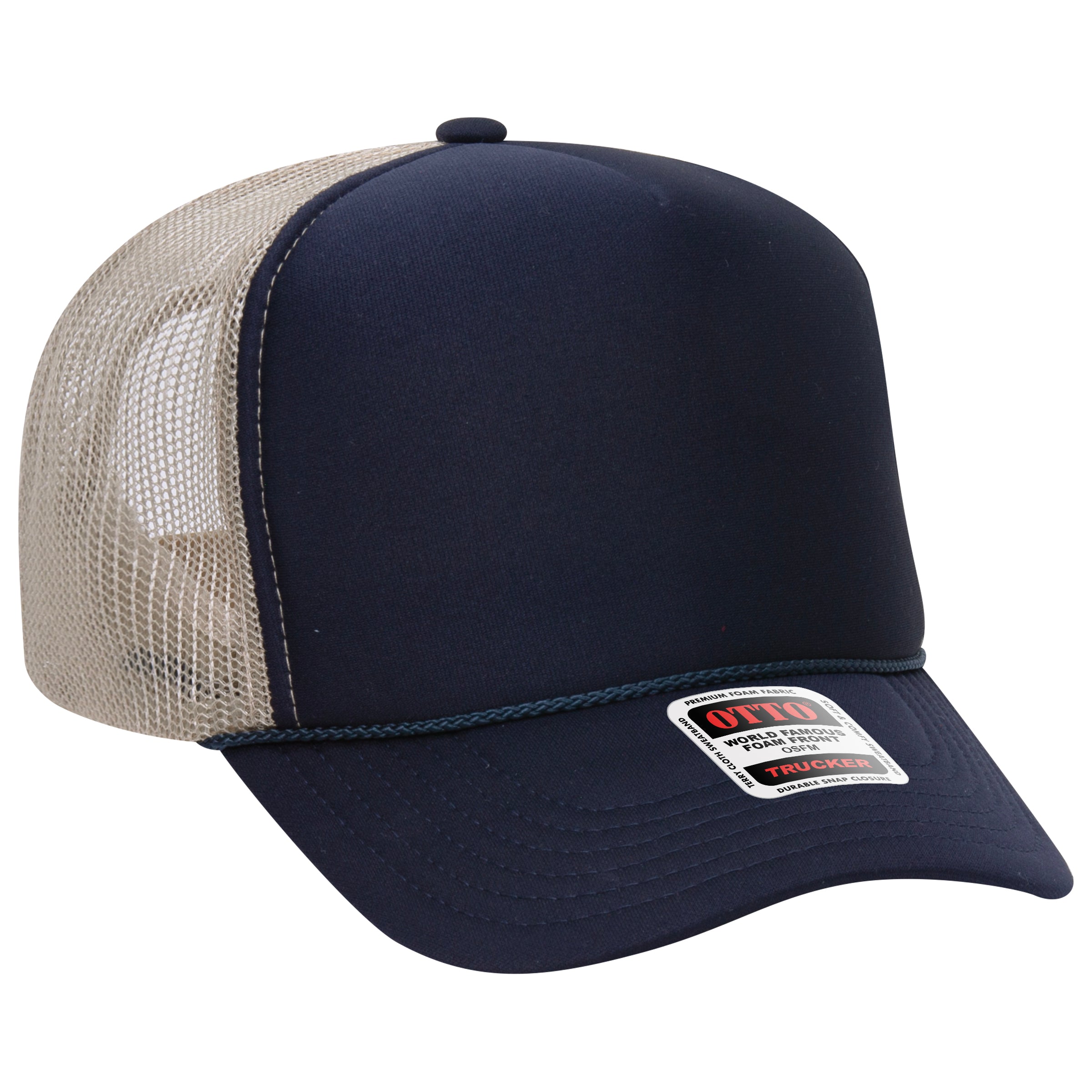 39-165 OTTO CAP 5 Panel High Crown Mesh Back Trucker Hat
