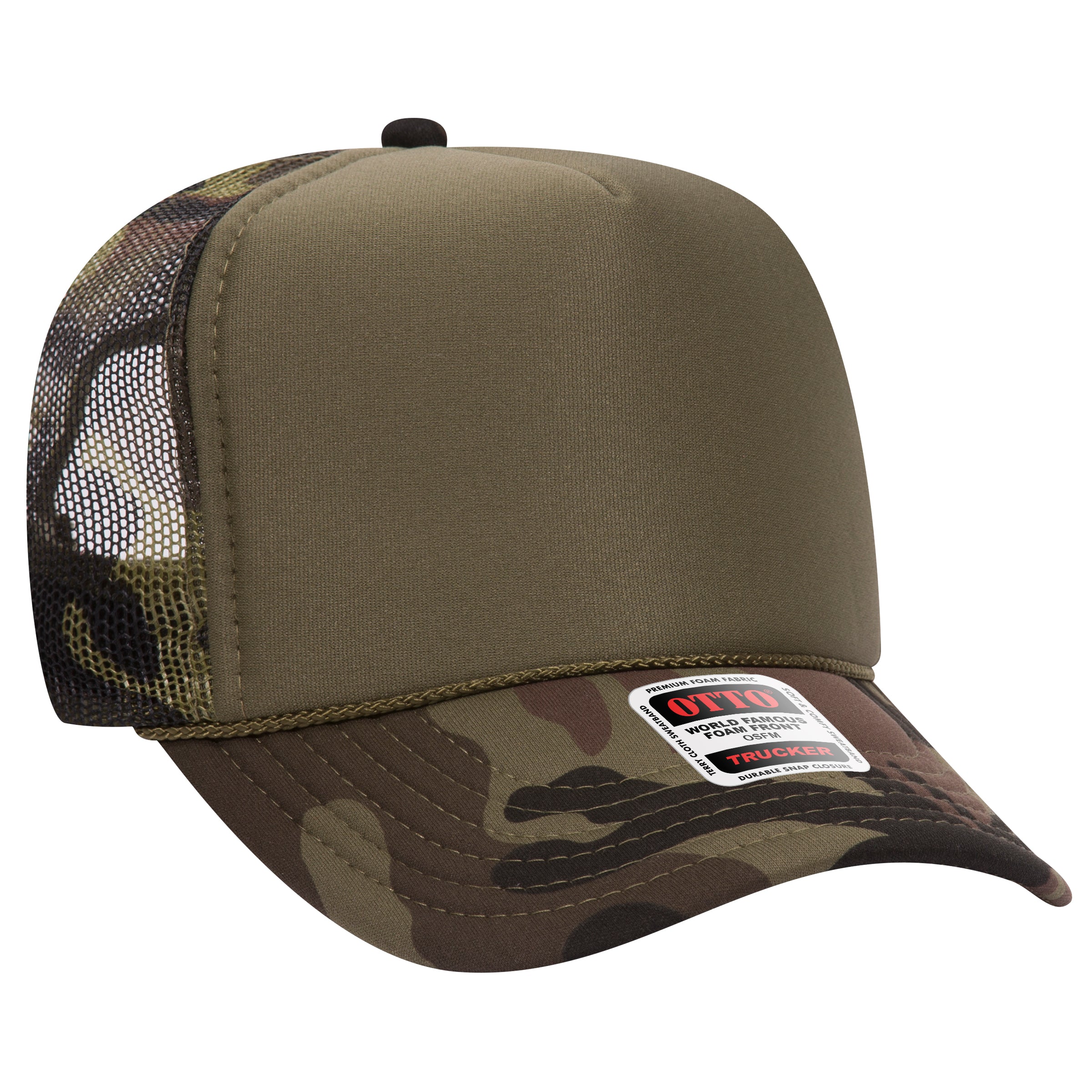 39-165 OTTO CAP 5 Panel High Crown Mesh Back Trucker Hat