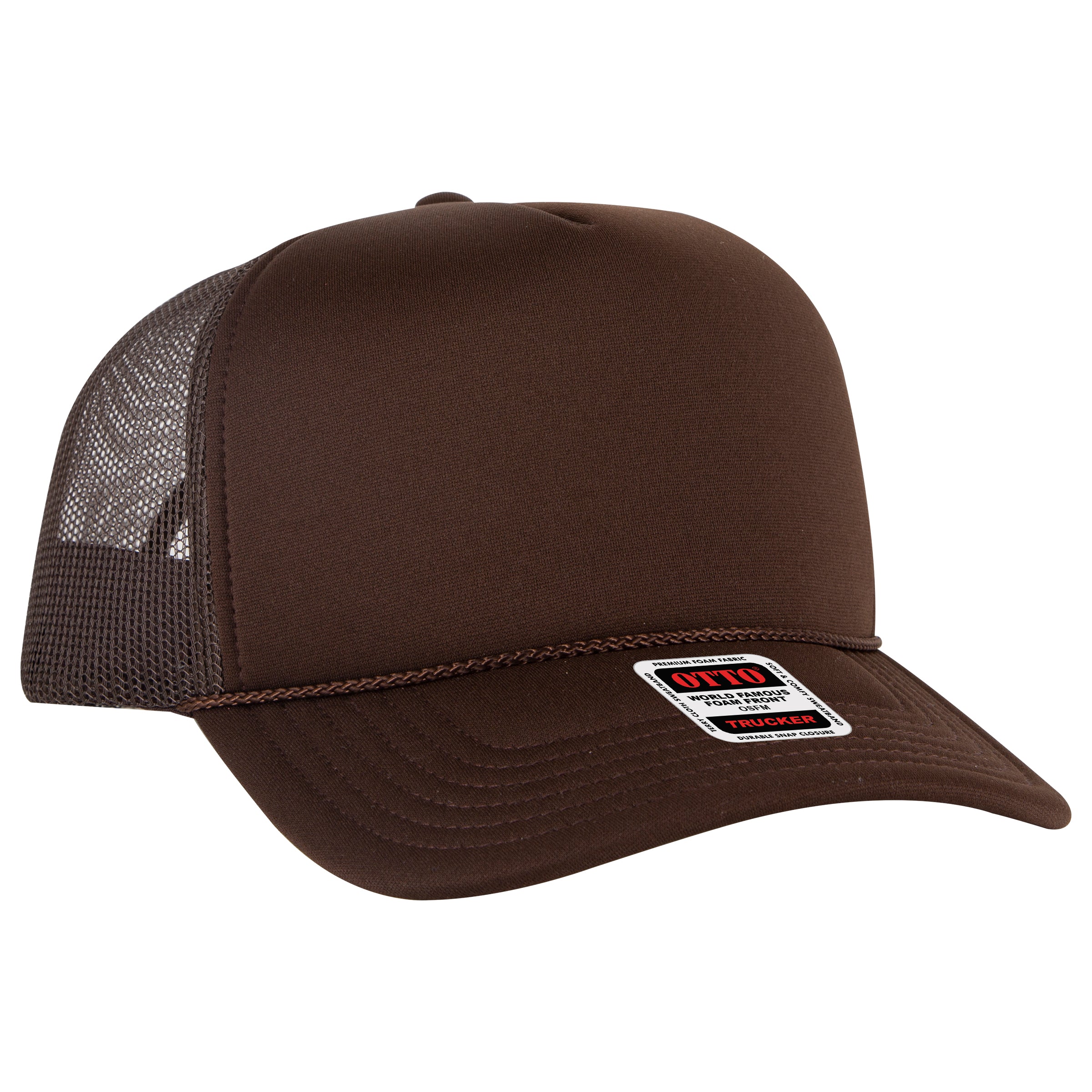 3932-1 OTTO CAP 5 Panel High Crown Polyester Foam Front Mesh Back Trucker Hat