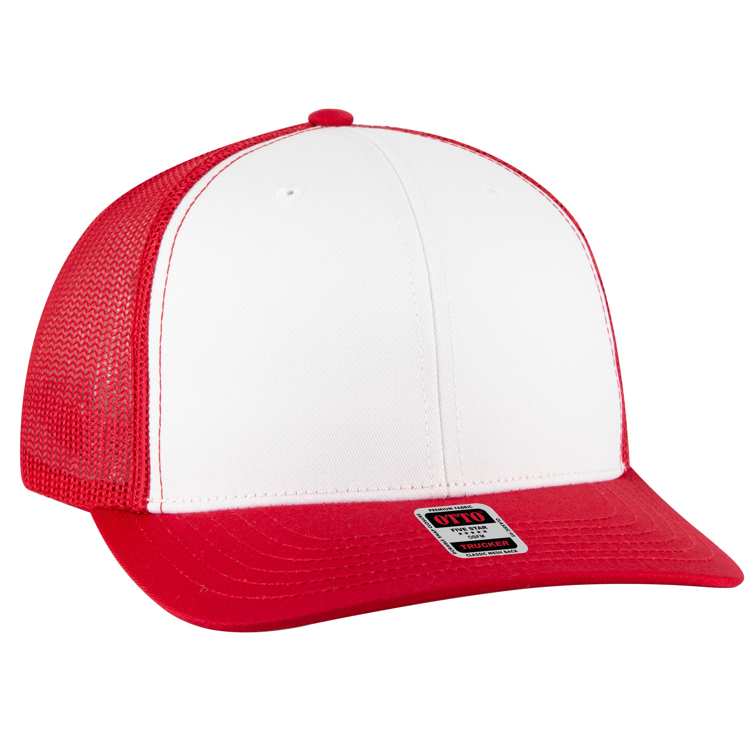 112-1 OTTO Cap 6 Panel Mid Profile Mesh Back Trucker Hat