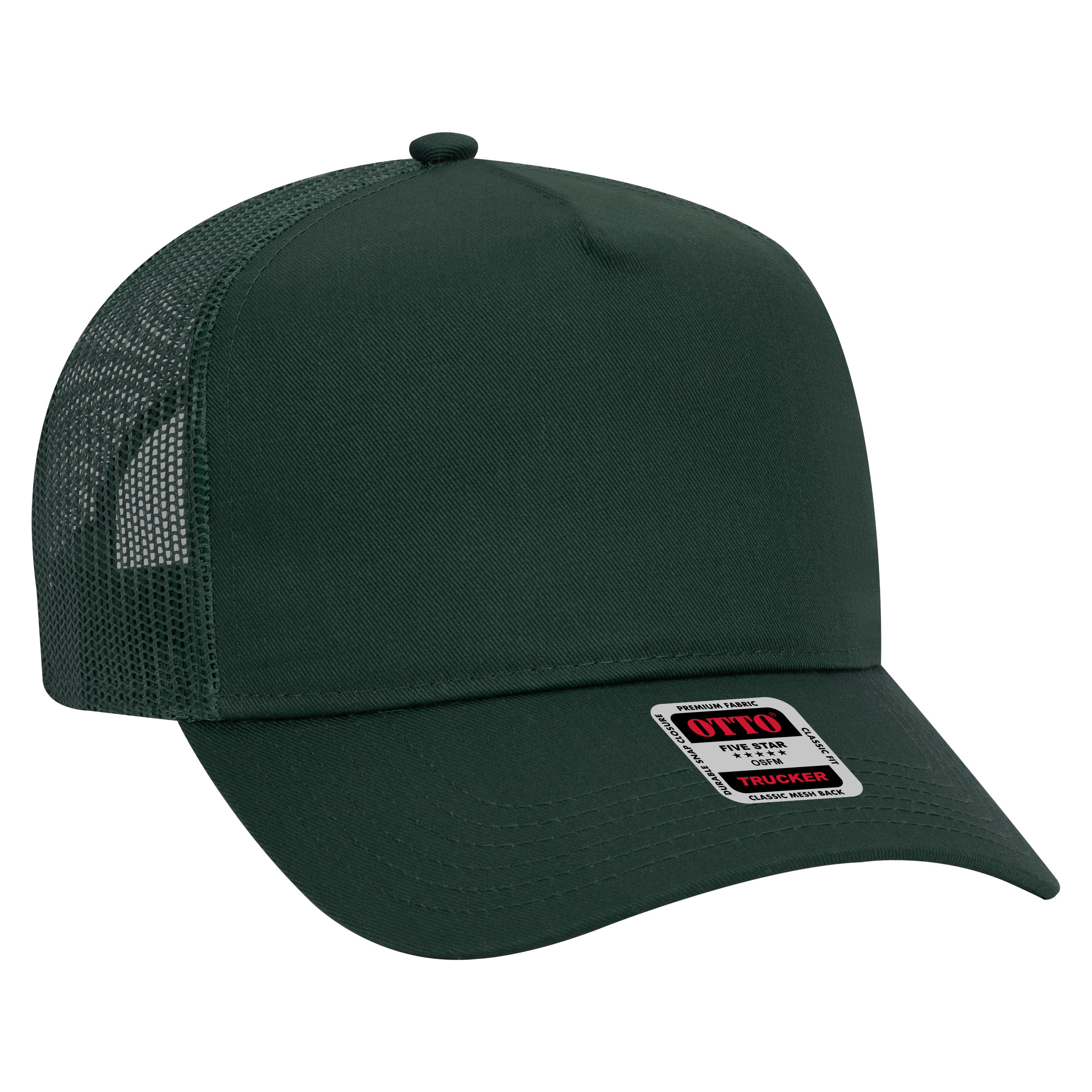 32-285 OTTO CAP 5 Panel Mid Profile Mesh Back Trucker Hat