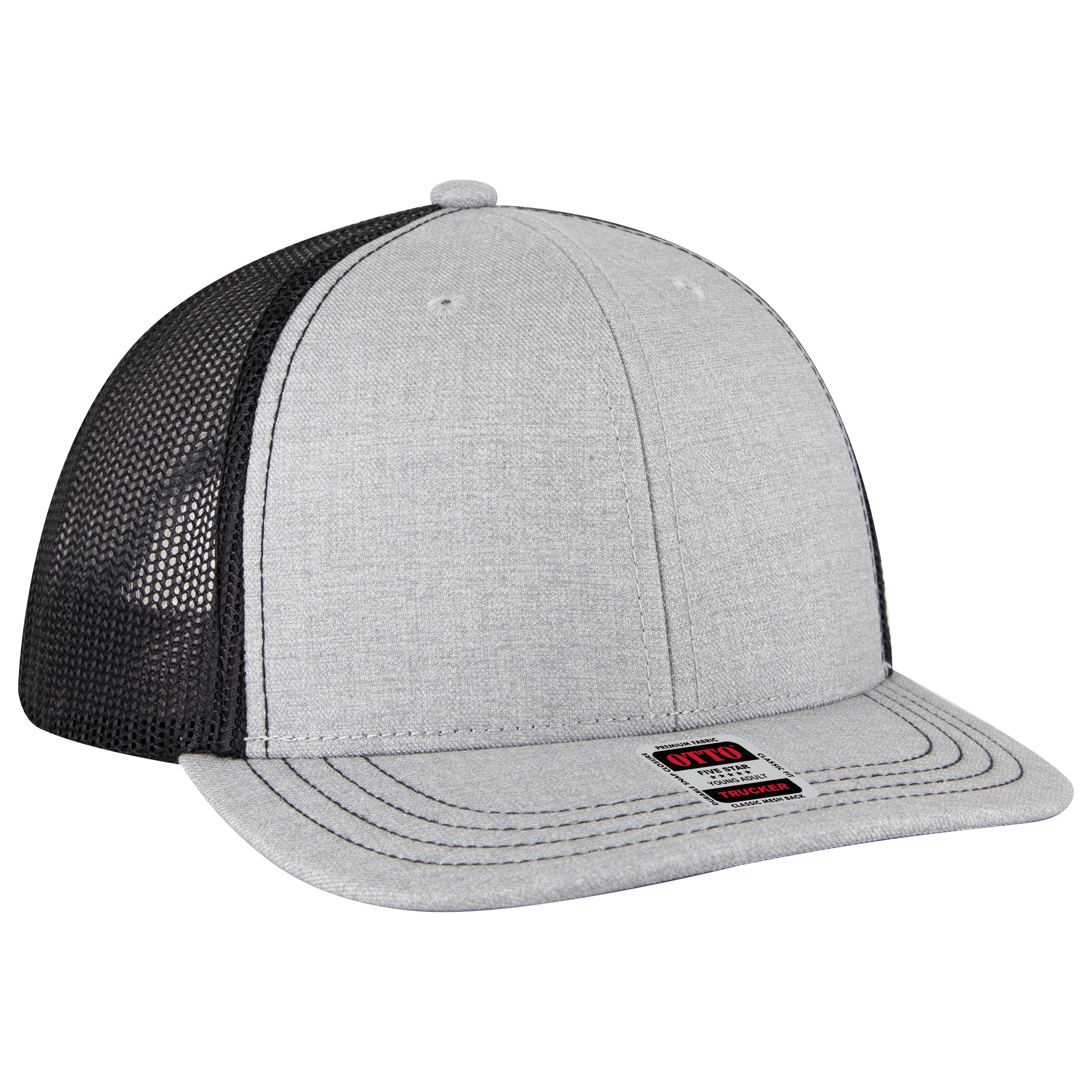 112-1 OTTO Cap 6 Panel Mid Profile Mesh Back Trucker Hat