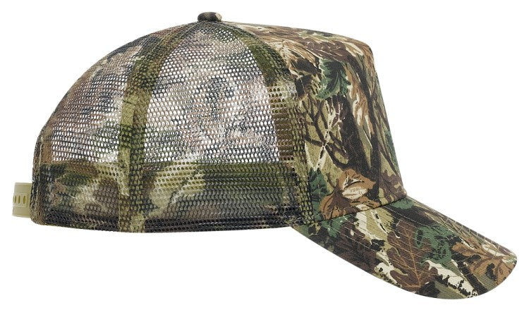 47-049 OTTO CAP Camouflage 5 Panel Mid Crown Mesh Back Trucker Hat