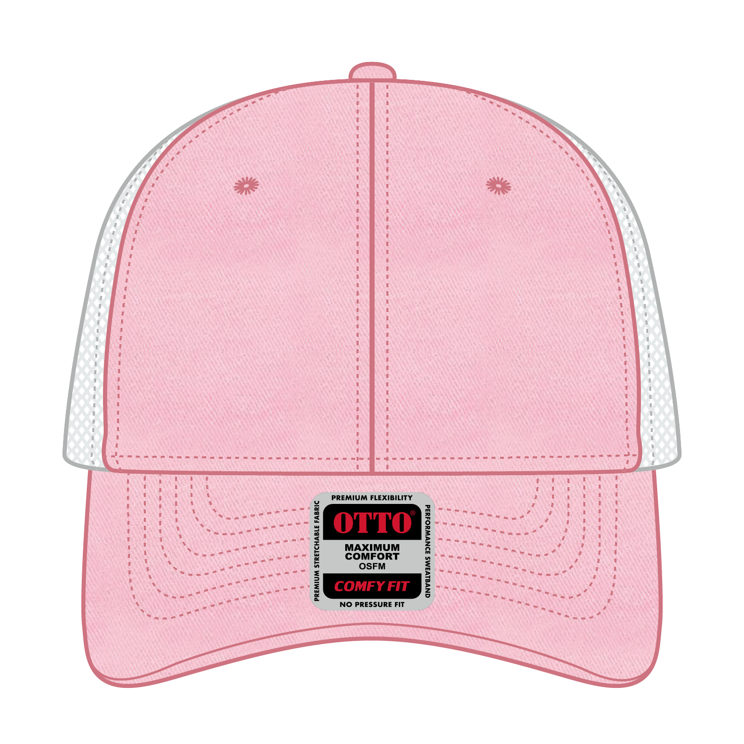 121-1202 OTTO CAP "OTTO COMFY FIT" 6 Panel Low Profile Mesh Back Trucker Hat