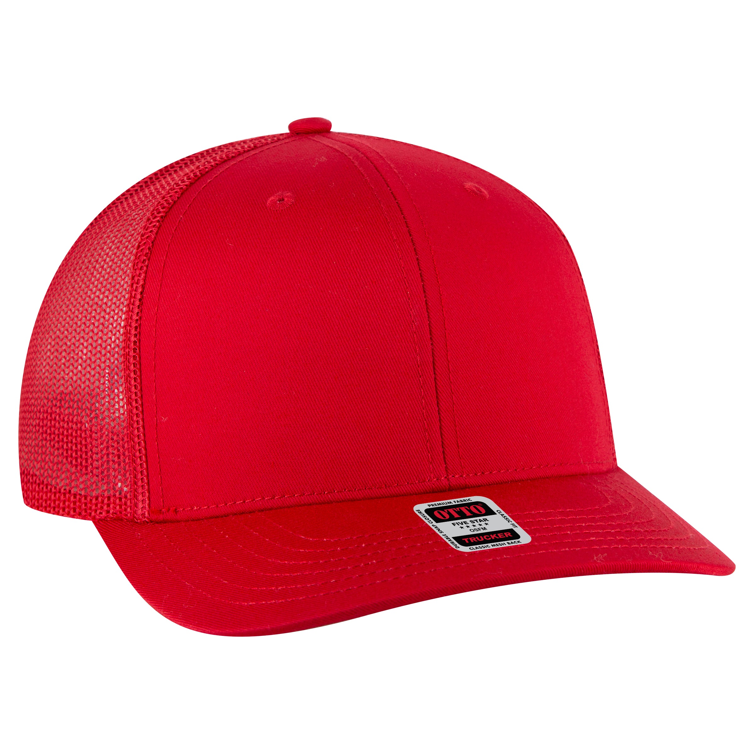 112-1 OTTO Cap 6 Panel Mid Profile Mesh Back Trucker Hat