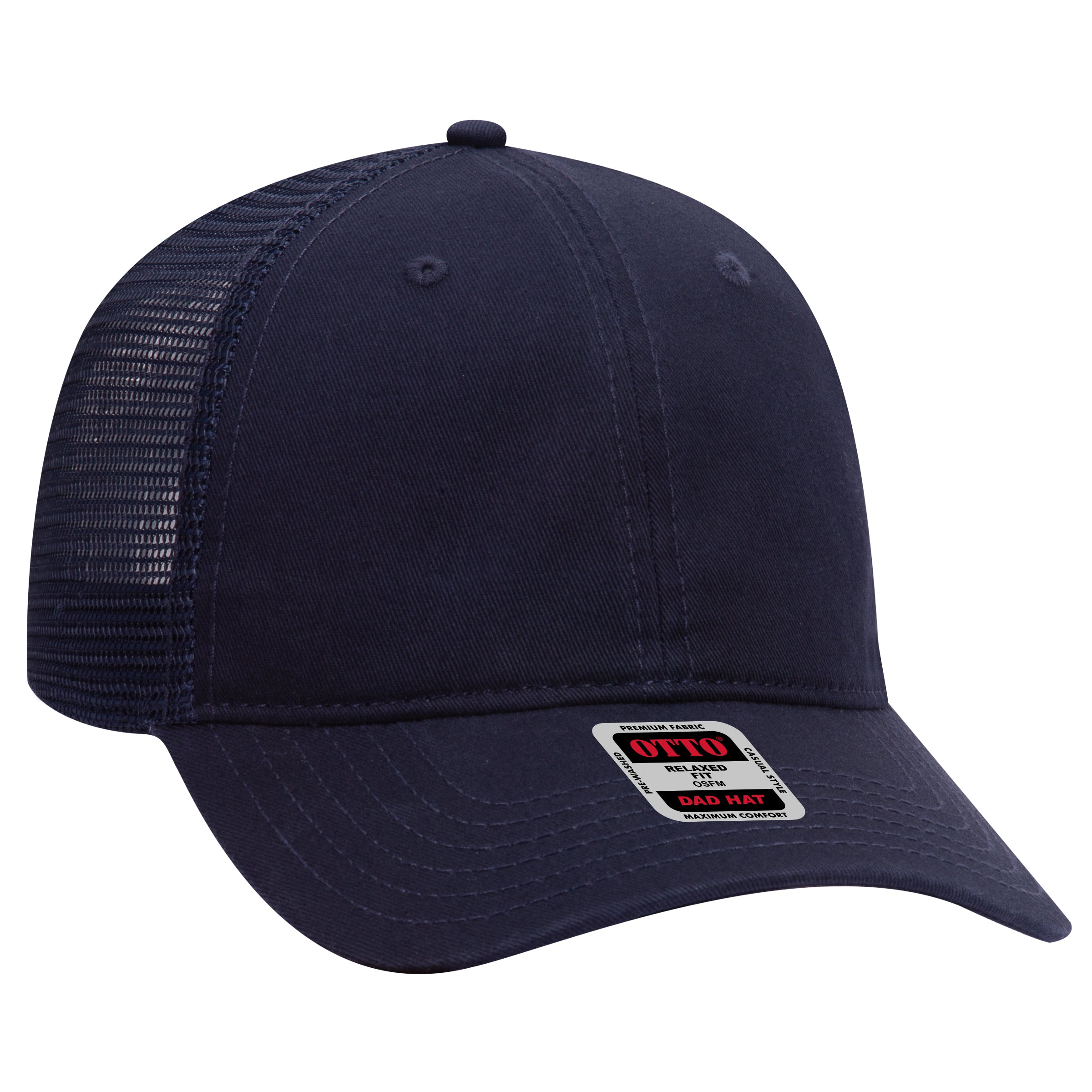 121-858 OTTO CAP 6 Panel Low Profile Mesh Back Trucker Dad Hat