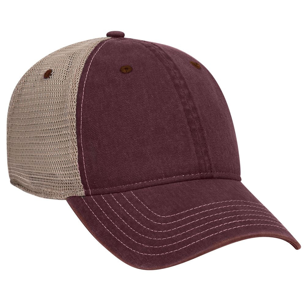 121-1297 OTTO CAP 6 Panel Low Profile Soft Polyester Mesh Back Baseball Cap