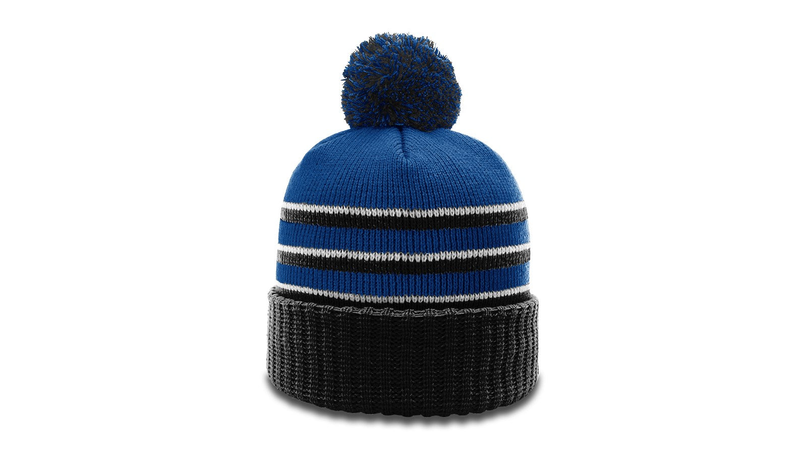 Richardson 134 Striped Beanie with Cuff &amp; Pom