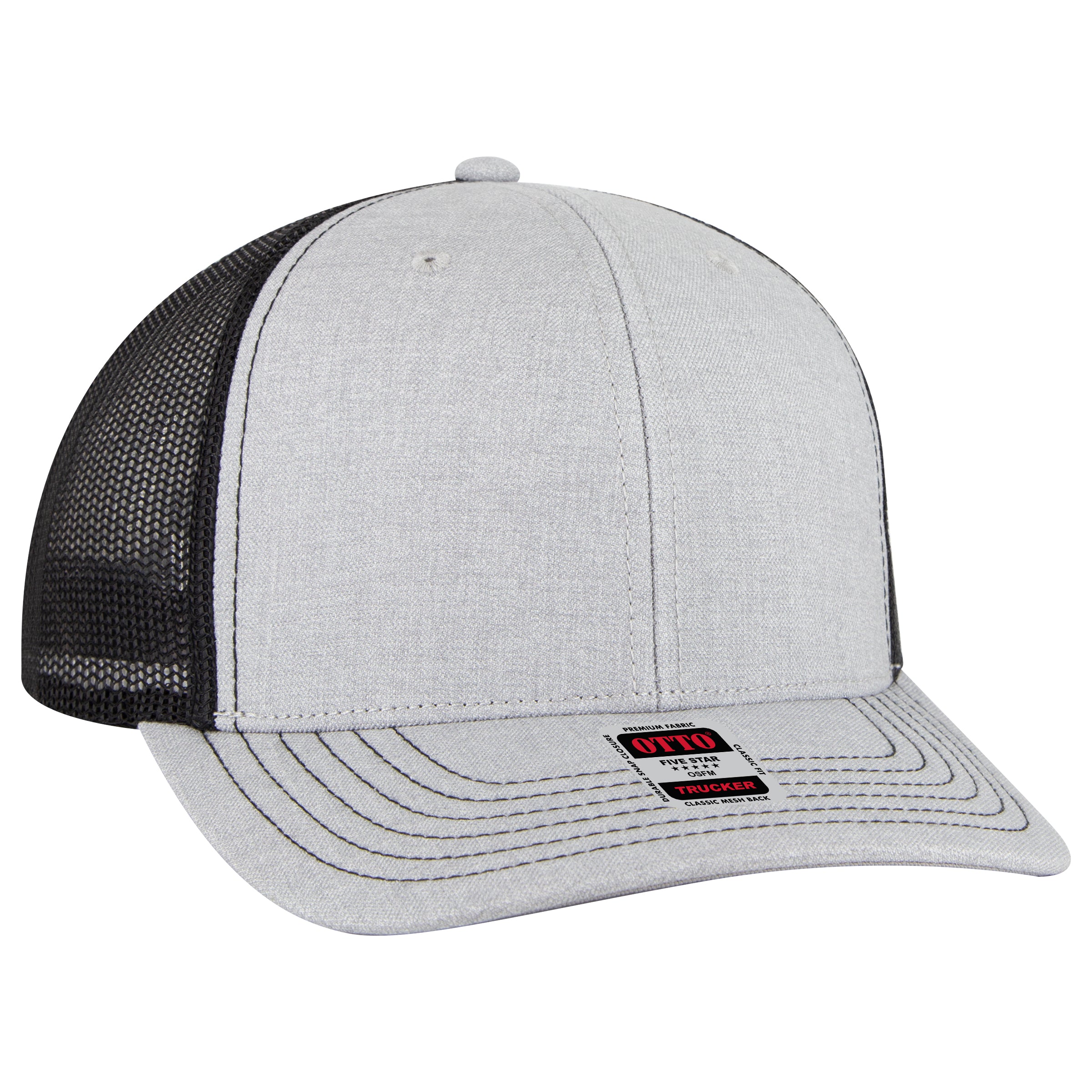 112-1 OTTO Cap 6 Panel Mid Profile Mesh Back Trucker Hat