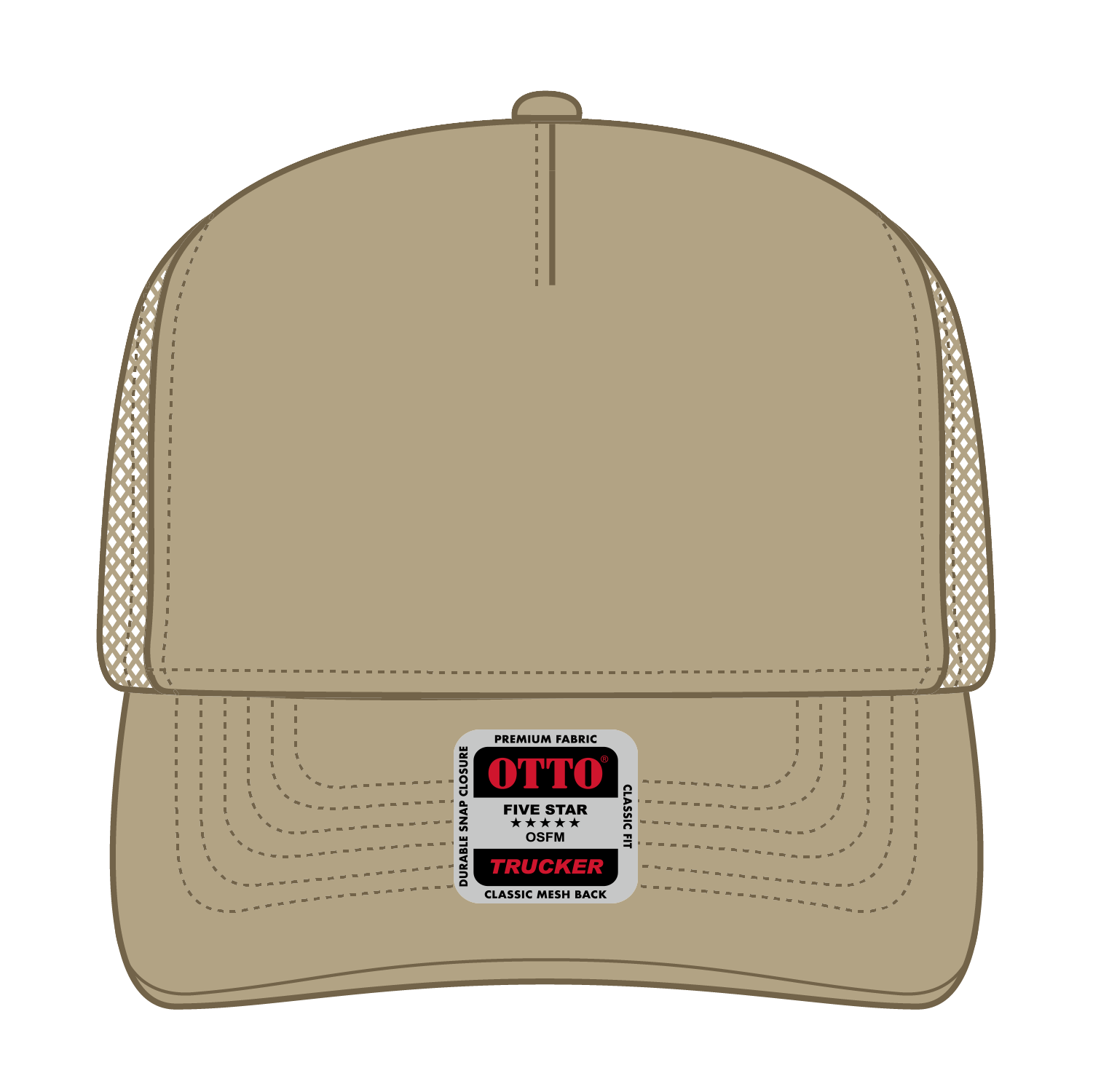 32-285 OTTO CAP 5 Panel Mid Profile Mesh Back Trucker Hat