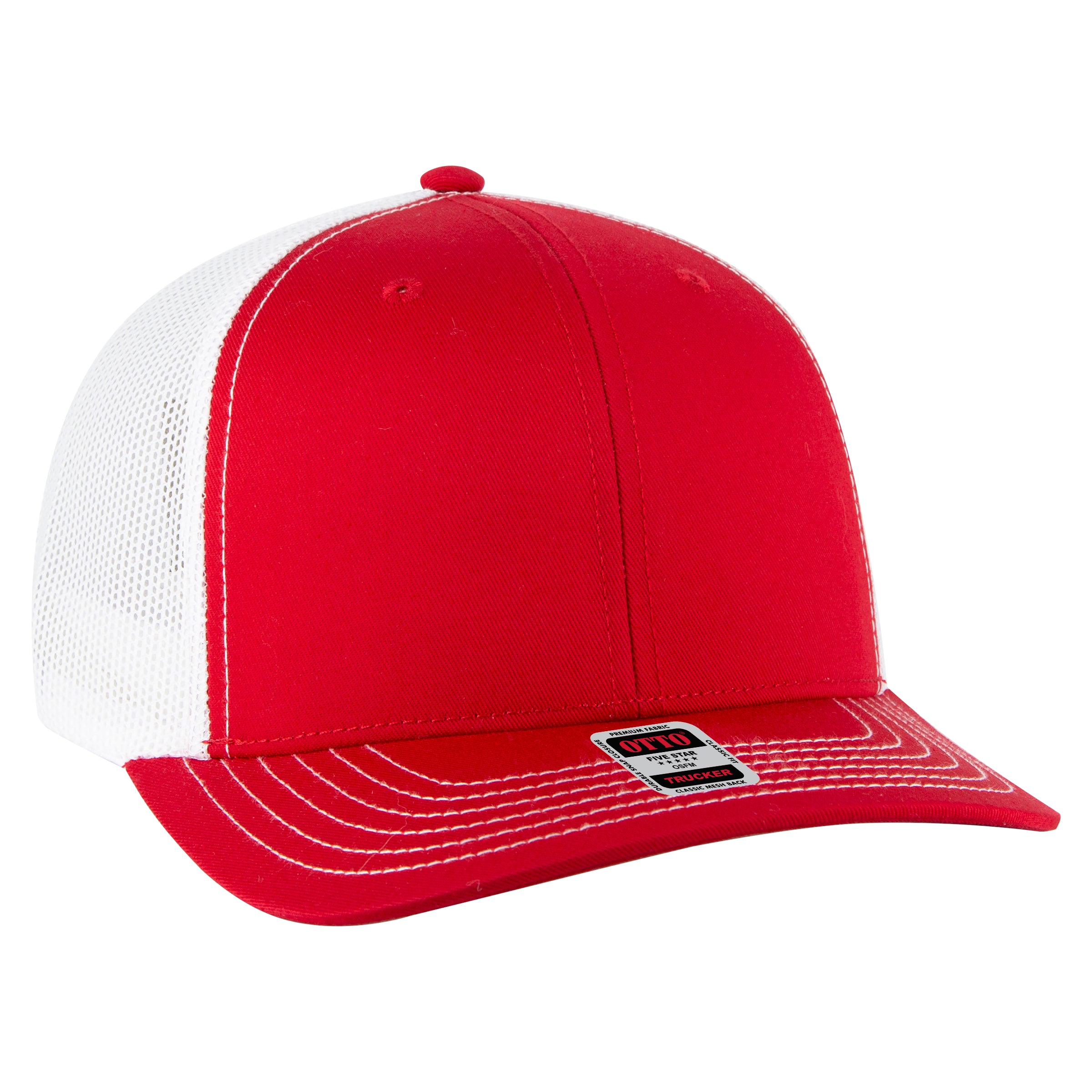 112-1 OTTO Cap 6 Panel Mid Profile Mesh Back Trucker Hat