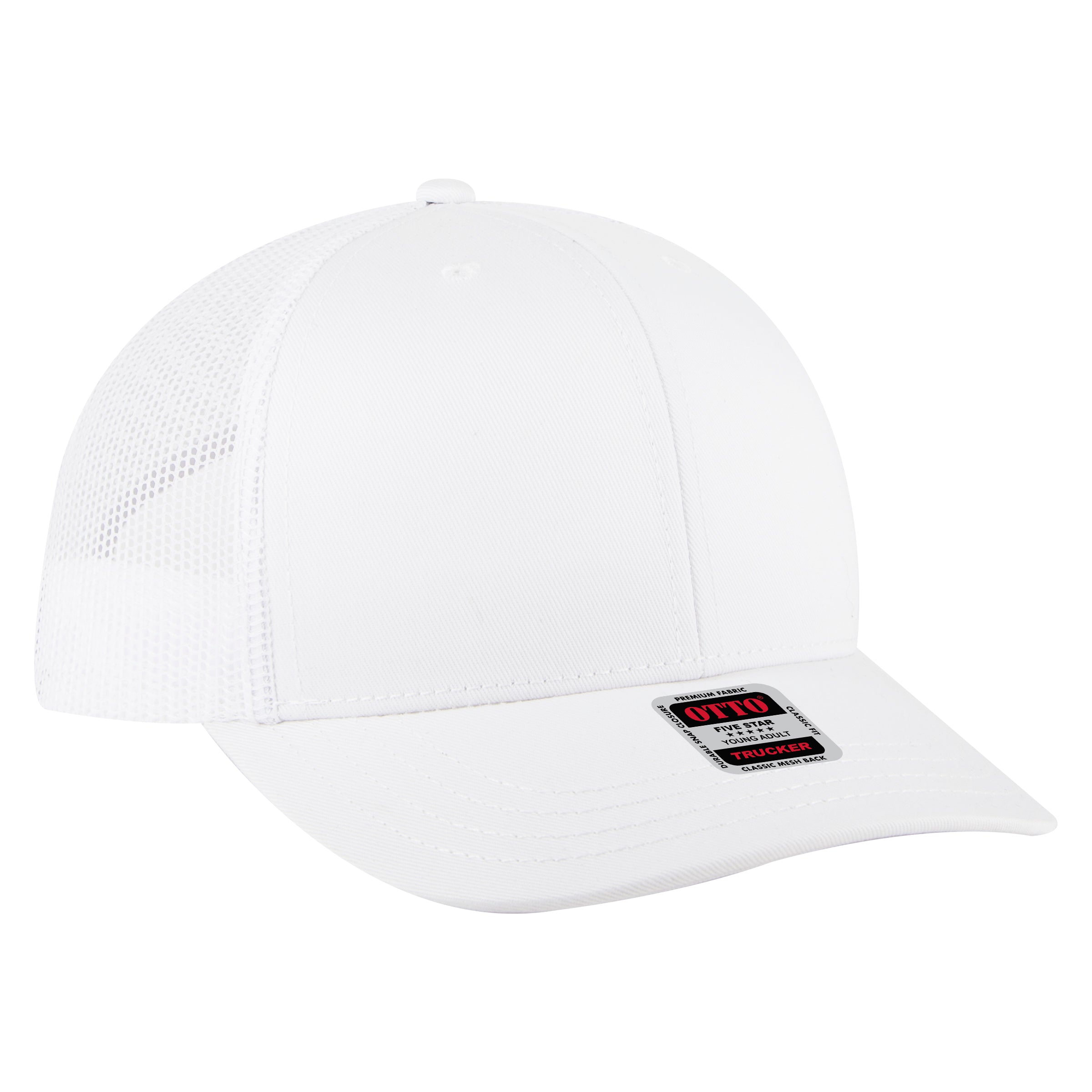 112-1 OTTO Cap 6 Panel Mid Profile Mesh Back Trucker Hat