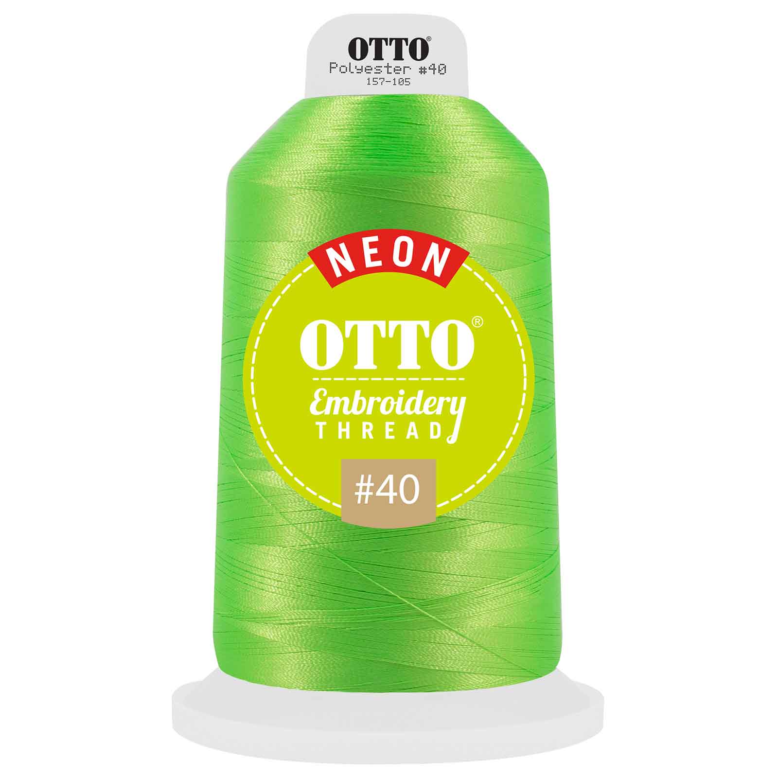 157-105 OTTO Embroidery Neon Thread #40 5,500 yd. King Cone