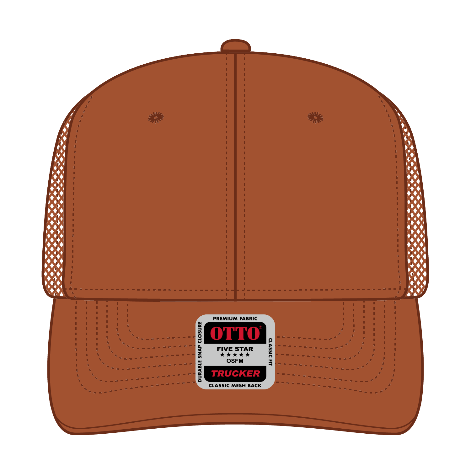 112-1 OTTO Cap 6 Panel Mid Profile Mesh Back Trucker Hat