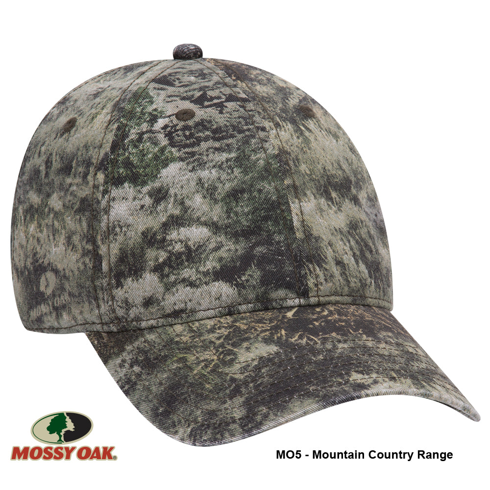 171-1296 OTTO CAP Mossy Oak Camouflage Garment Washed 6 Panel Low Profile Baseball Cap