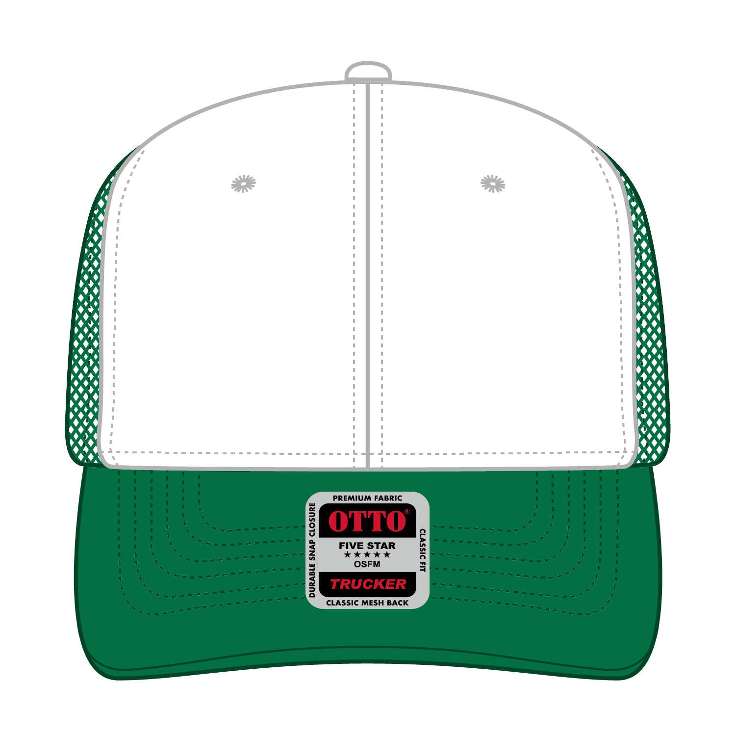 112-1 OTTO Cap 6 Panel Mid Profile Mesh Back Trucker Hat