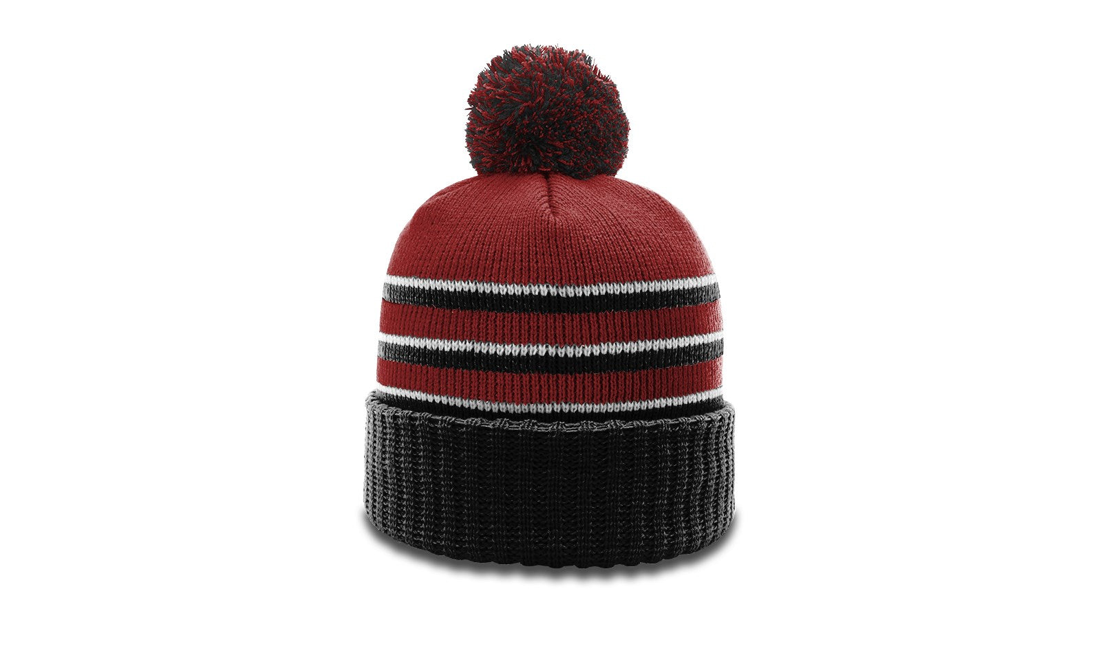 Richardson 134 Striped Beanie with Cuff &amp; Pom