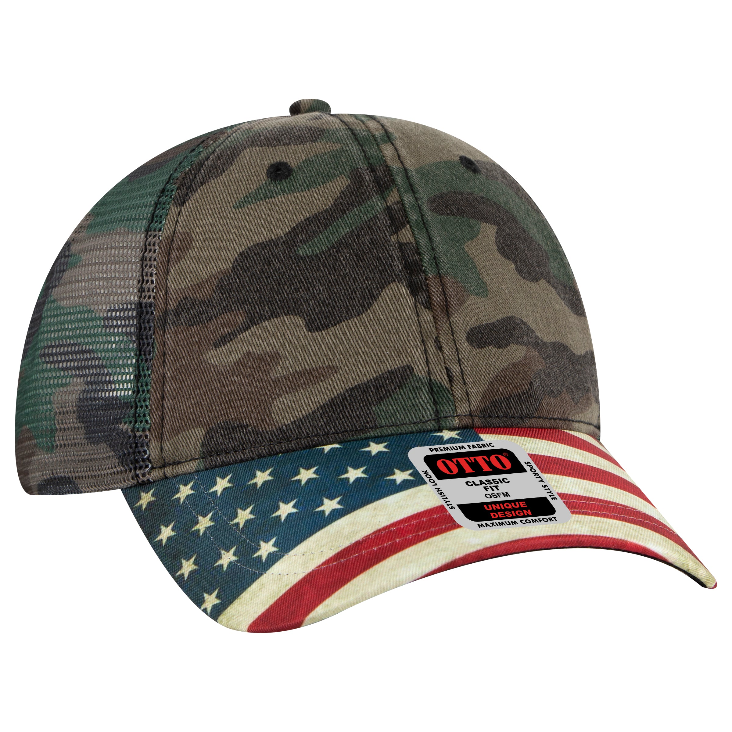 121-1281 OTTO CAP 6 Panel Low Profile Mesh Back Trucker Dad Hat