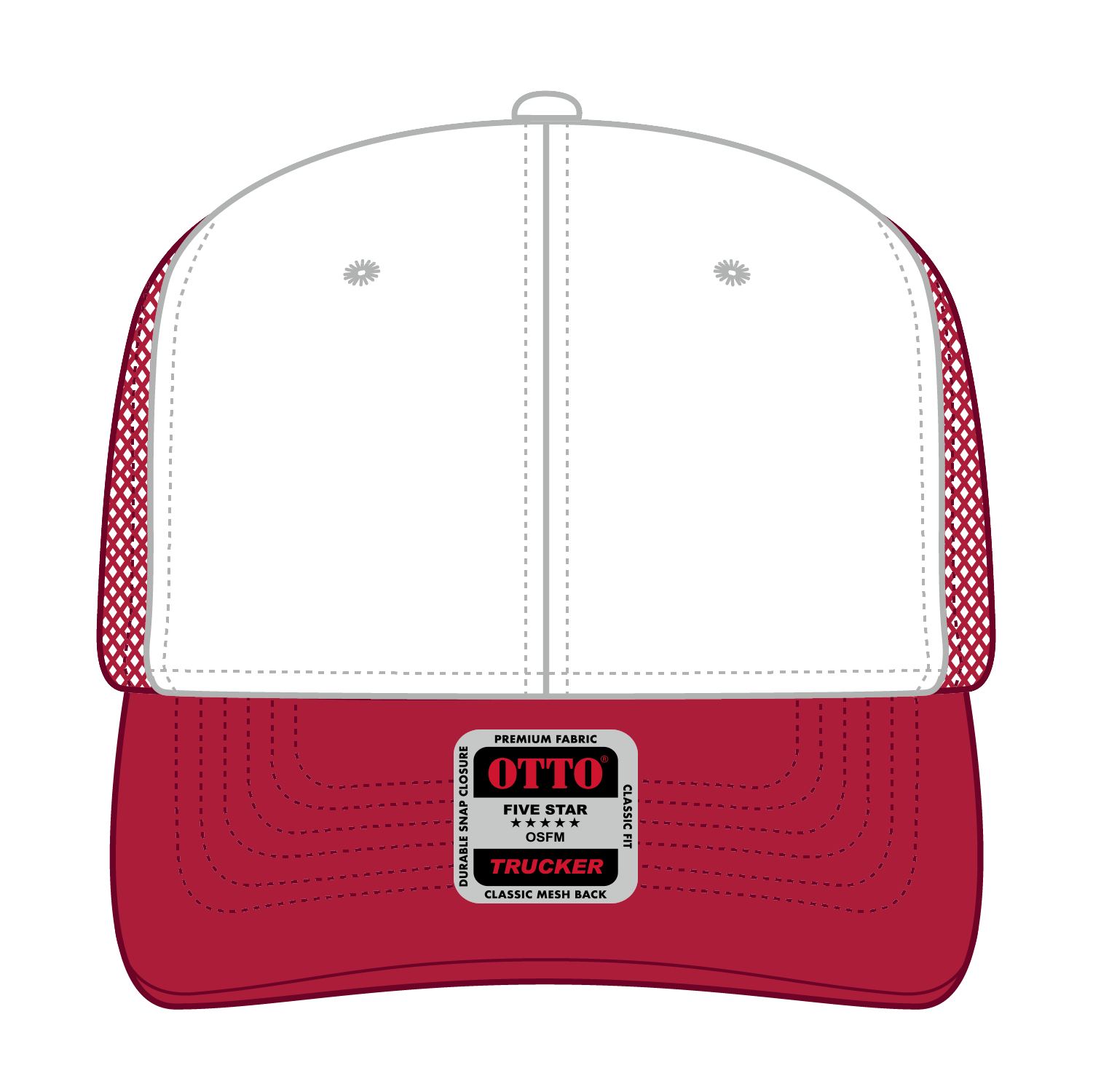 112-1 OTTO Cap 6 Panel Mid Profile Mesh Back Trucker Hat